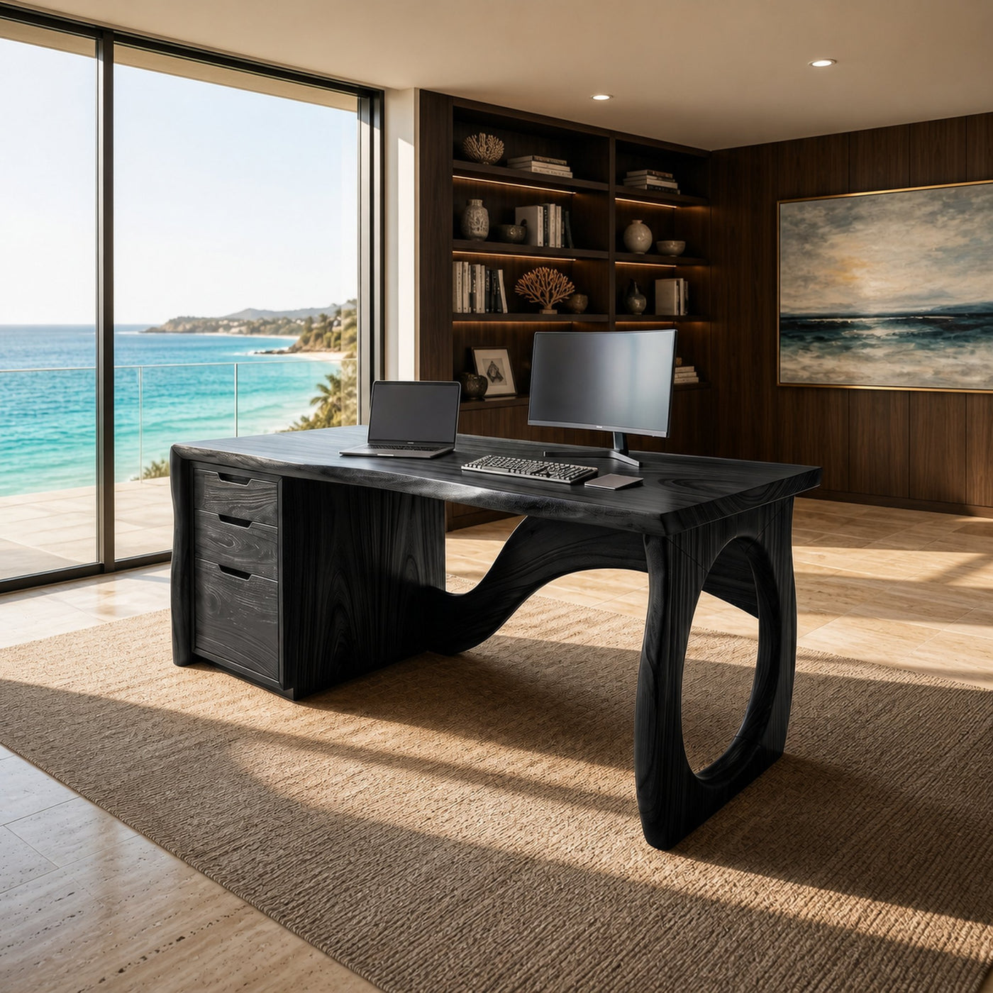 Contemporary Executive Desk Designer Workspace - product view 7