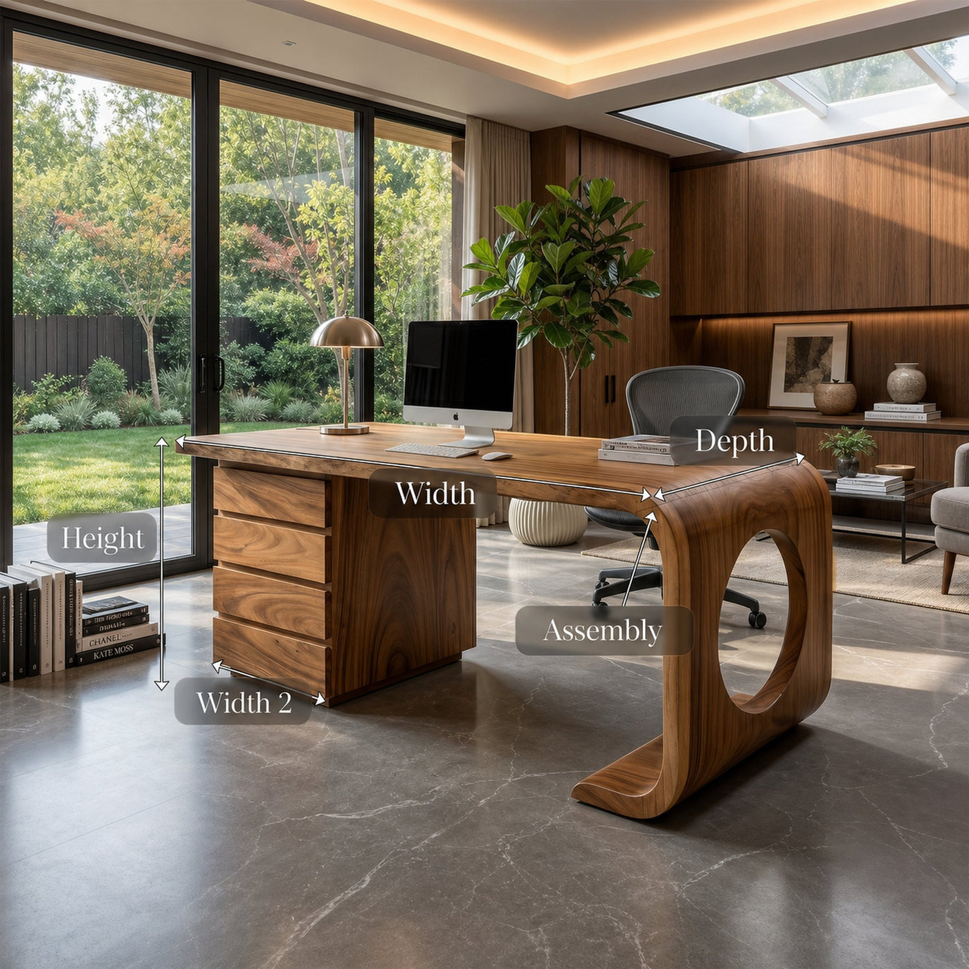 Contemporary Executive Desk Garden Office - product view 8