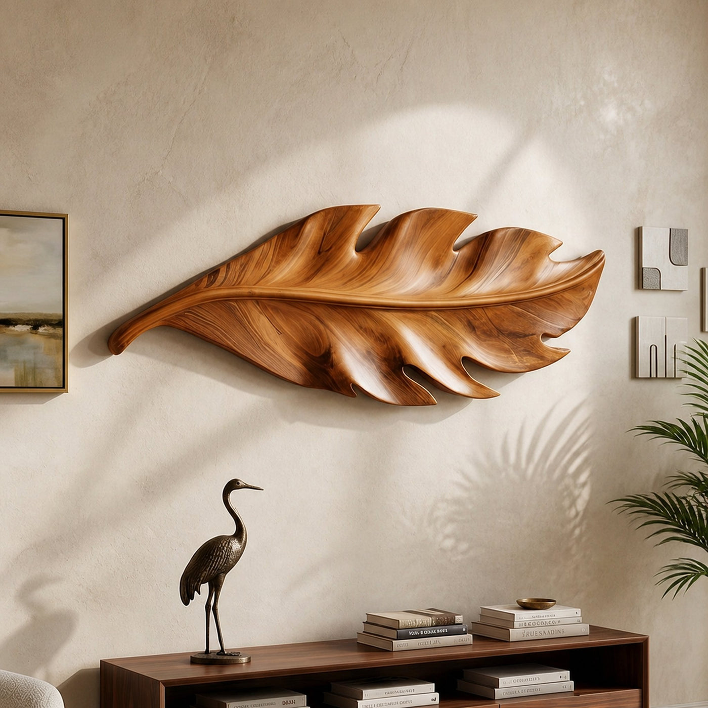 Contemporary Floating Leaf Shelf For Interior Decor