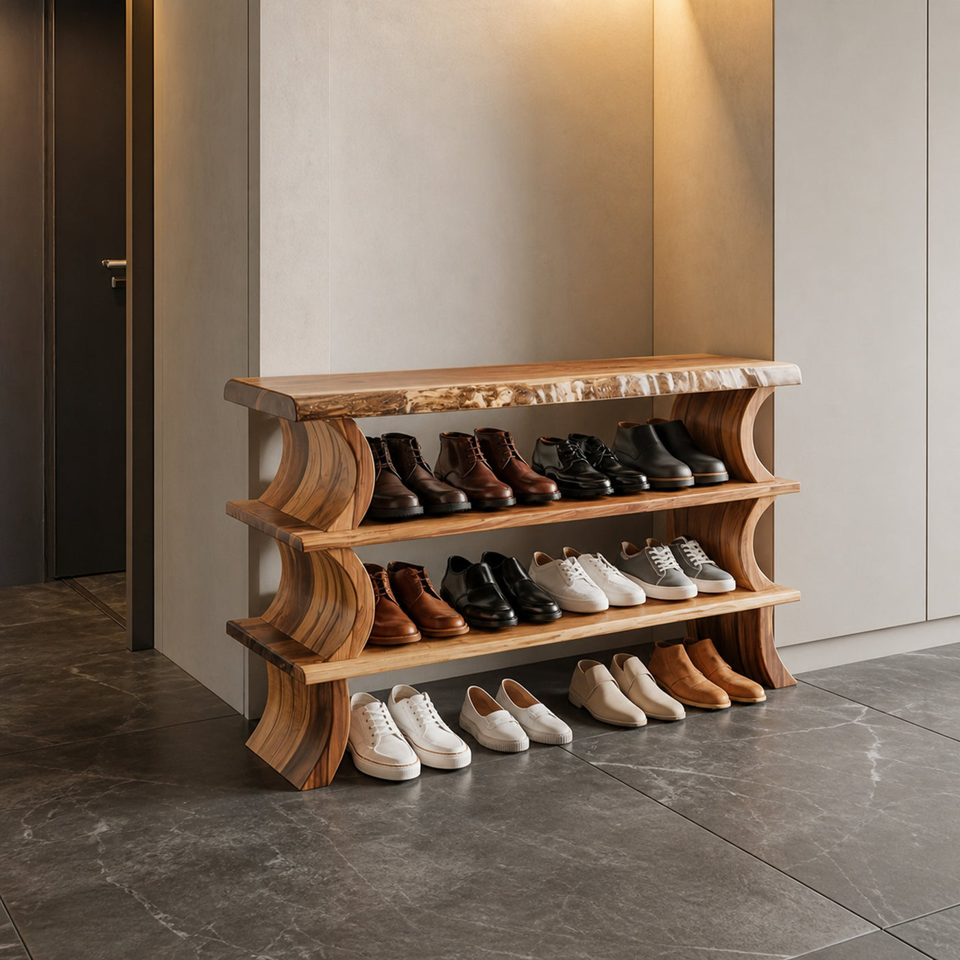 Contemporary Flow Shoe Bench Entryway And Mudroom