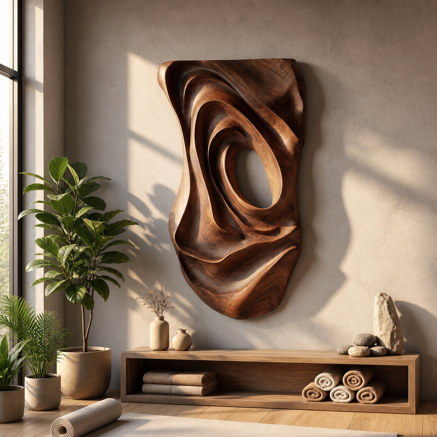 Contemporary Fluid Wall Art Panel For Entryway Interior
