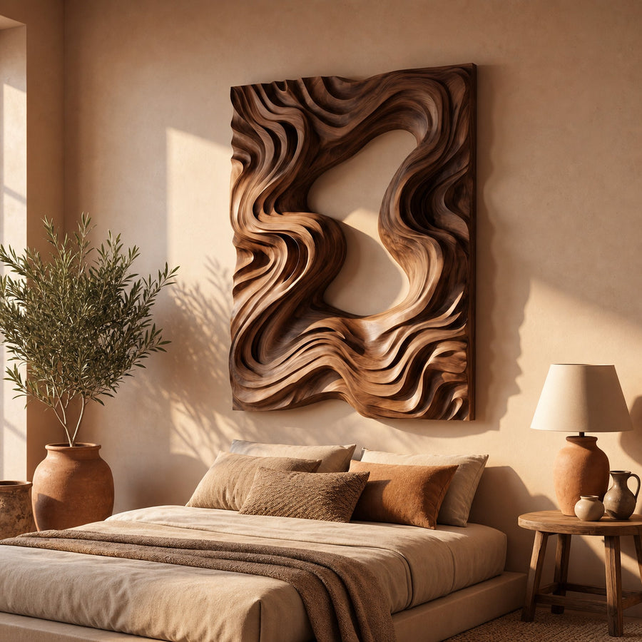 Contemporary Fluid Wall Decor Panel For Dining Room