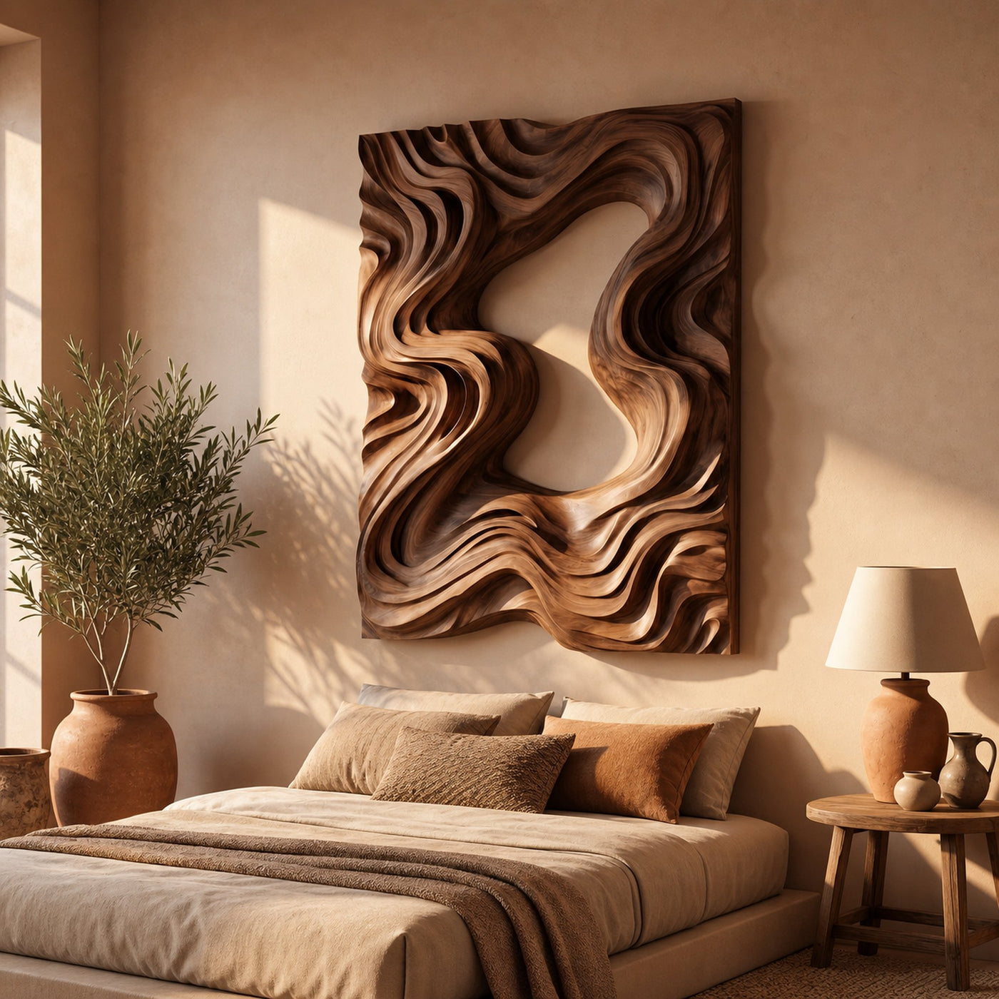 Contemporary Fluid Wall Decor Panel For Dining Room