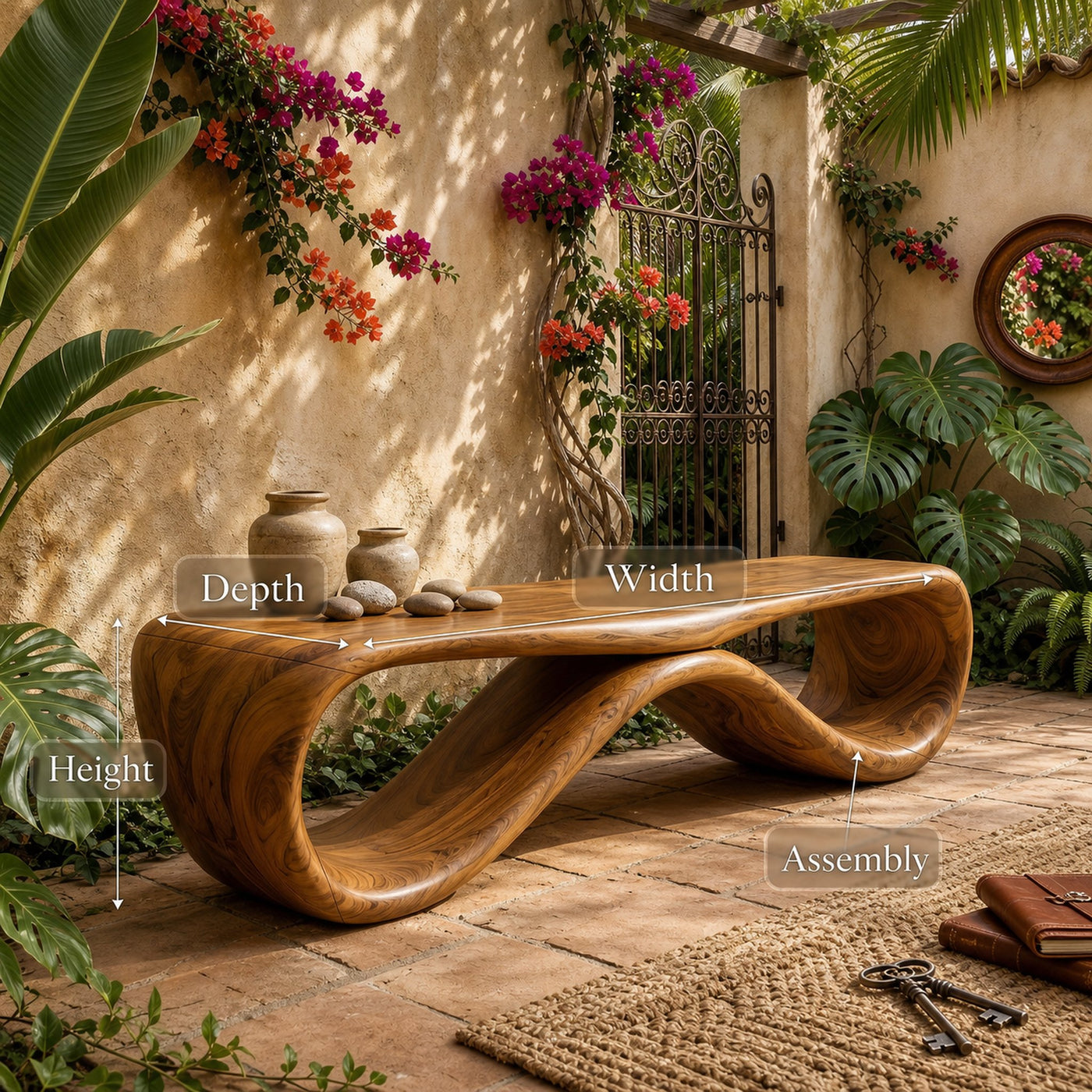 Contemporary Hallway Bench Designer Apartment - product view 8