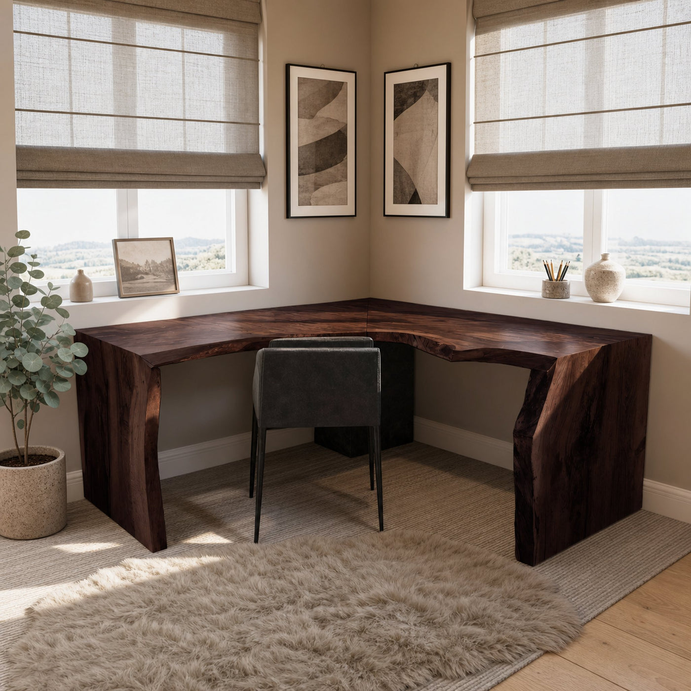 Contemporary L Shaped Office Desk With Drawer For Workspace - product view 6