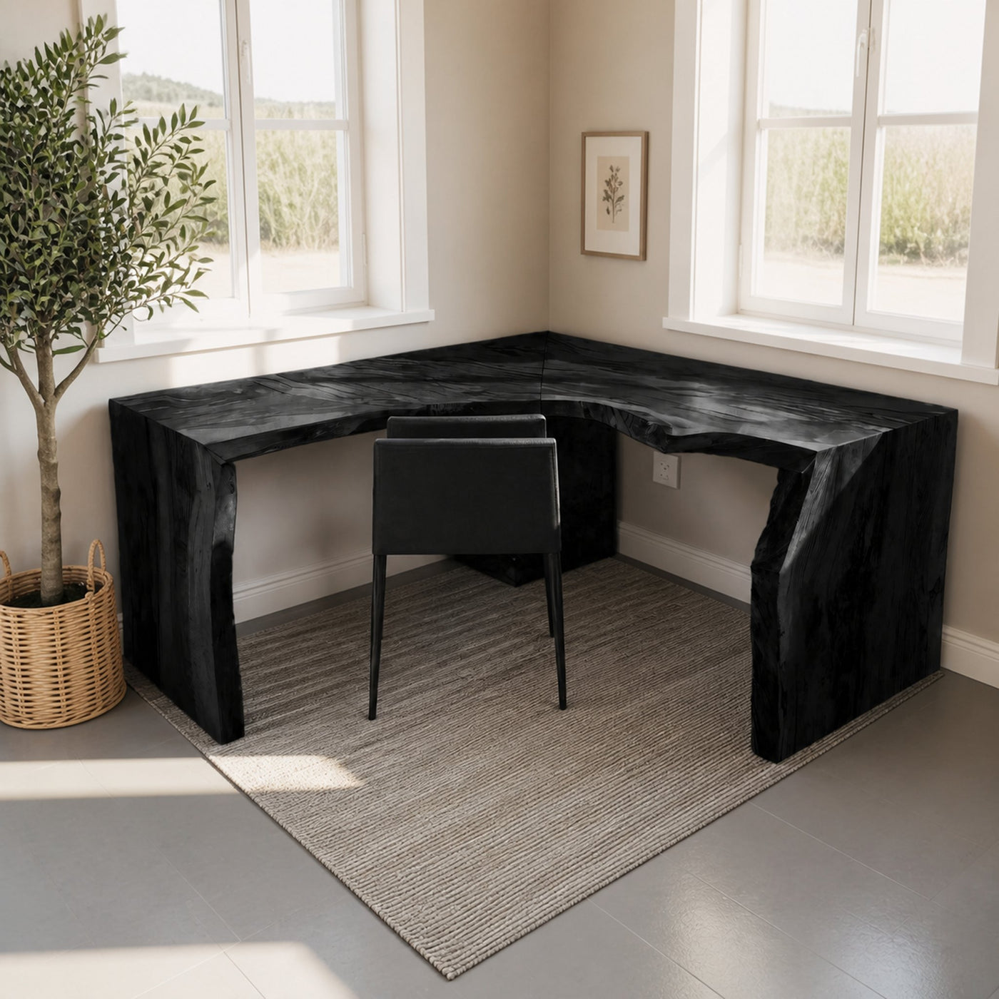 Contemporary L Shaped Office Desk With Drawer For Workspace - product view 7