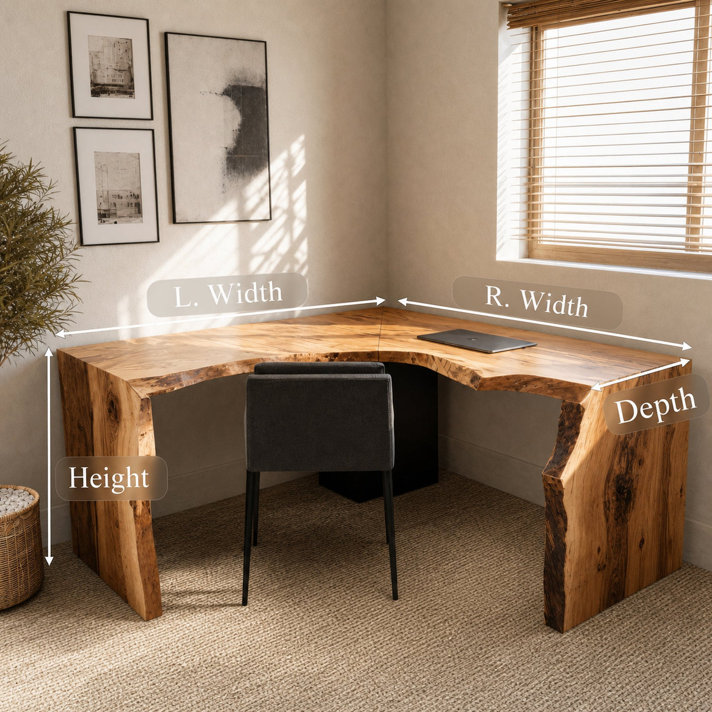 Contemporary L Shaped Office Desk With Drawer For Workspace - product view 8