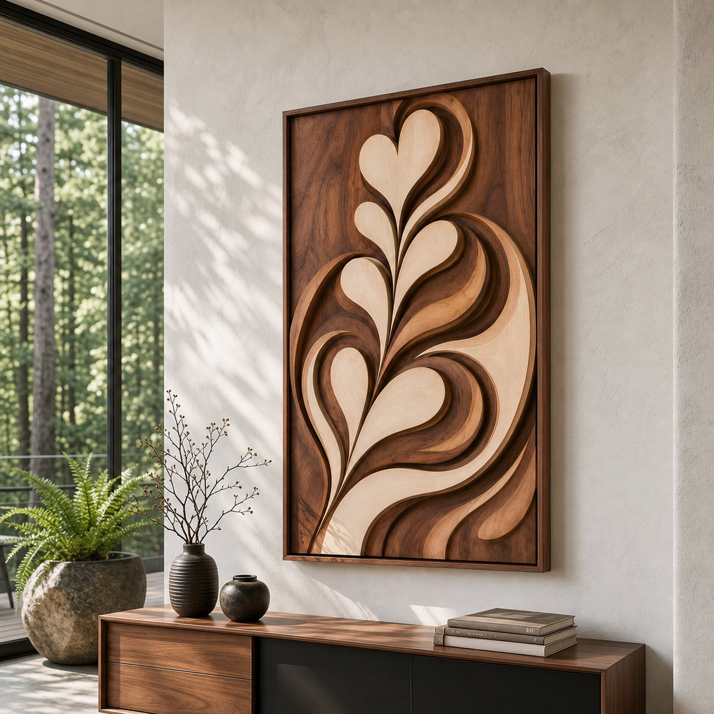 Contemporary Latte Leaf Wall Art For Living Room