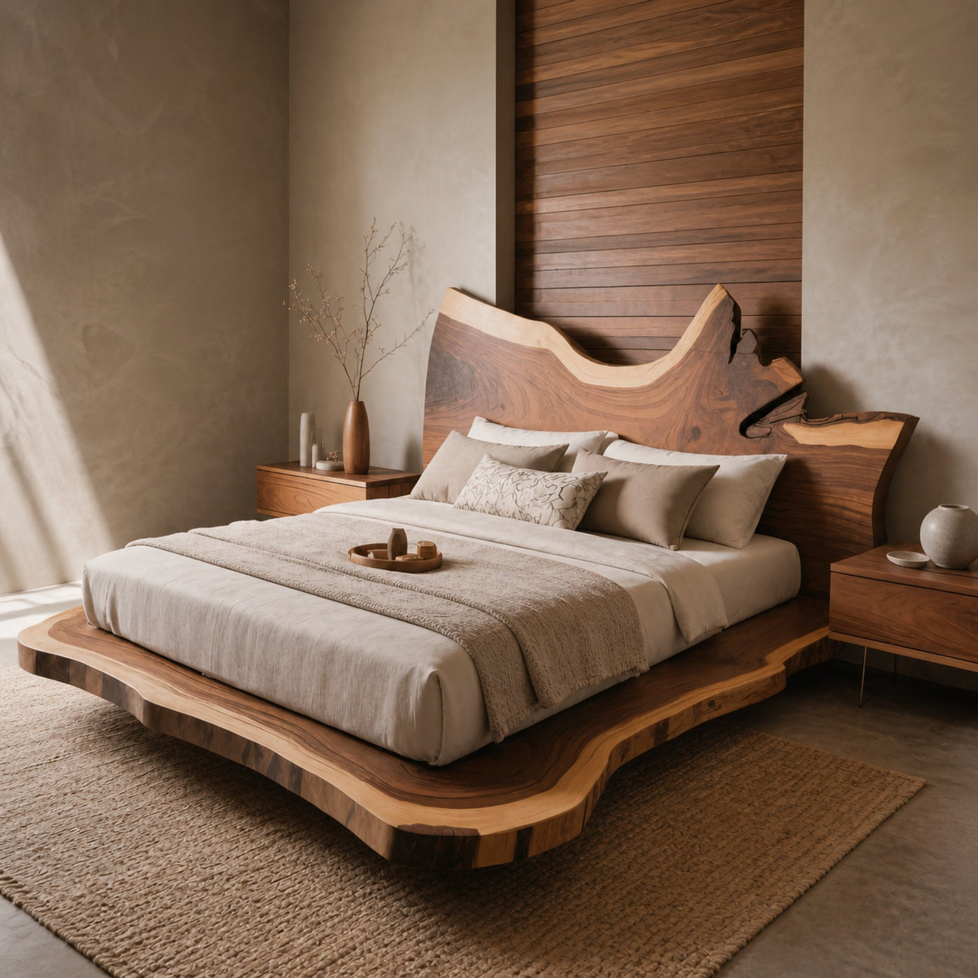 Contemporary Live Edge Bed Frame For Master Bedroom