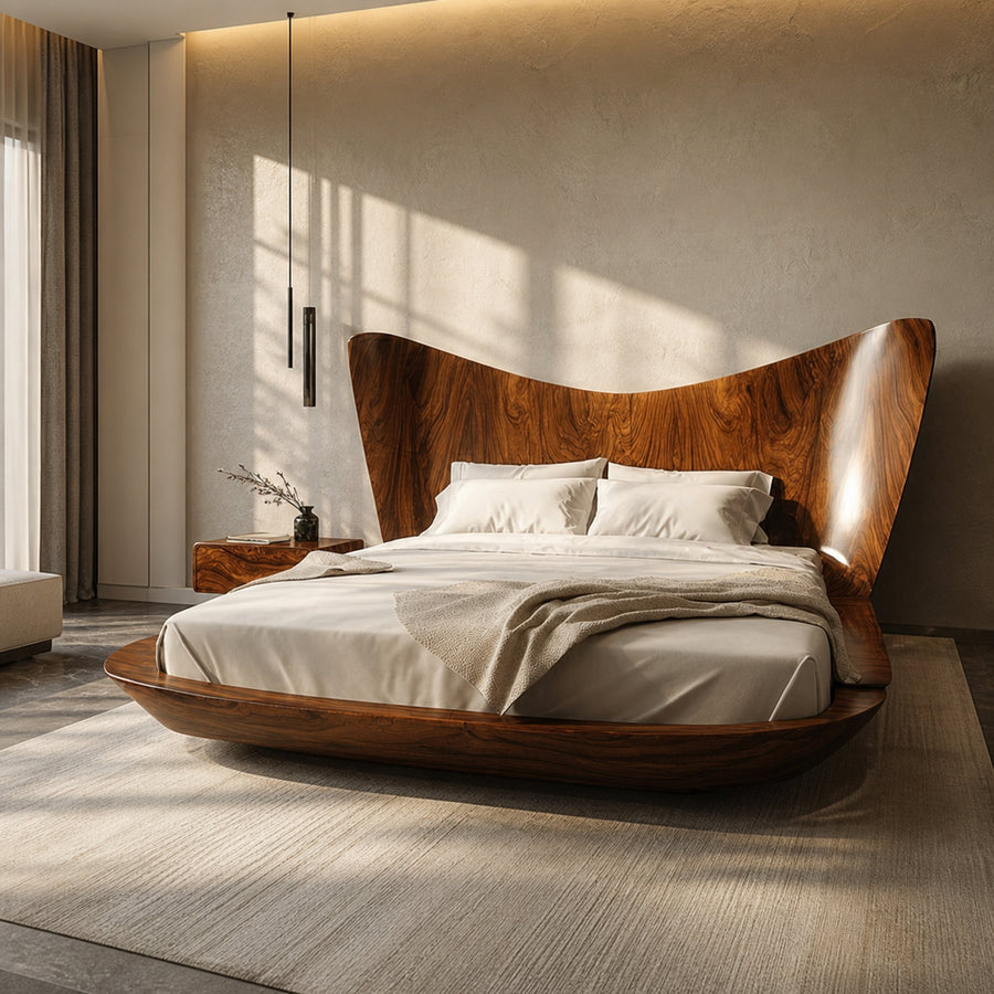 Contemporary Minimalist Bed Frame Bedroom Interior