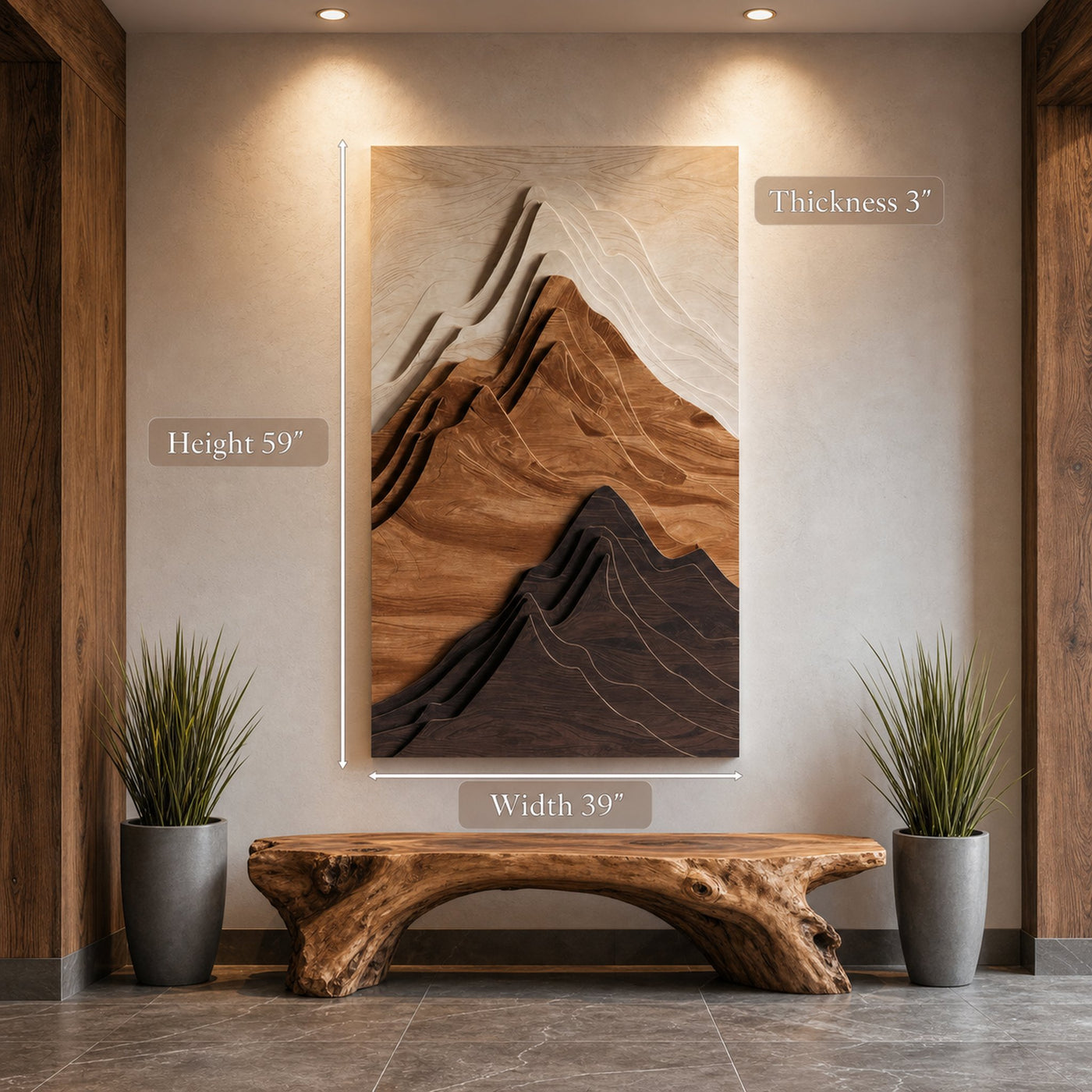 Contemporary Mountain Wall Sculpture For Entryway - product view 6