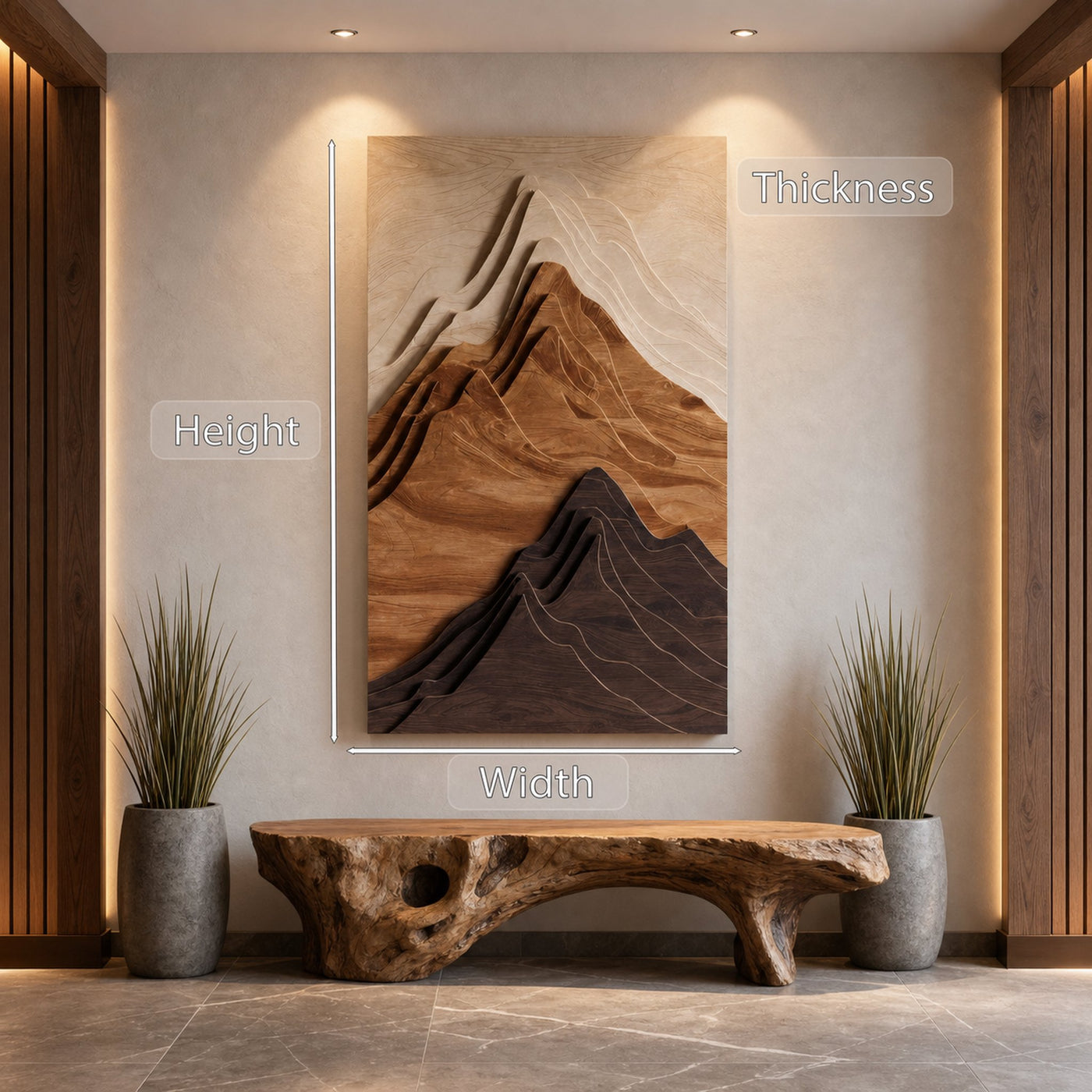 Contemporary Mountain Wall Sculpture For Entryway - product view 7