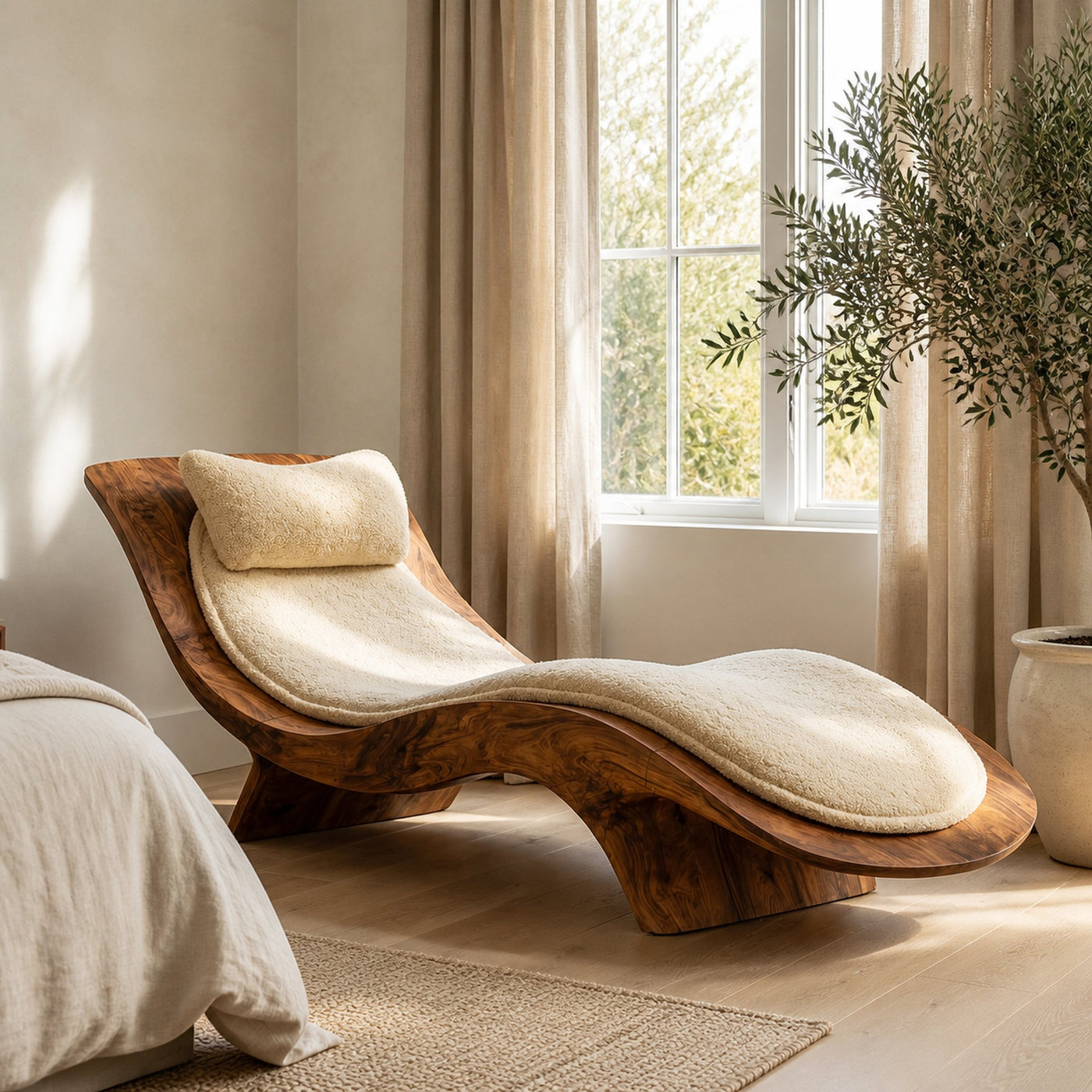 Contemporary Natural Wood Lounge Chair For Living Room - product view 6