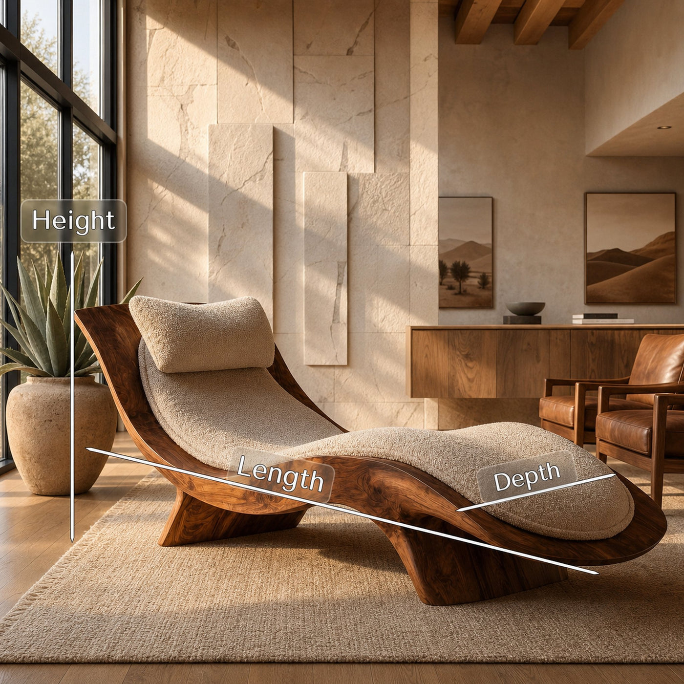 Contemporary Natural Wood Lounge Chair For Living Room - product view 8
