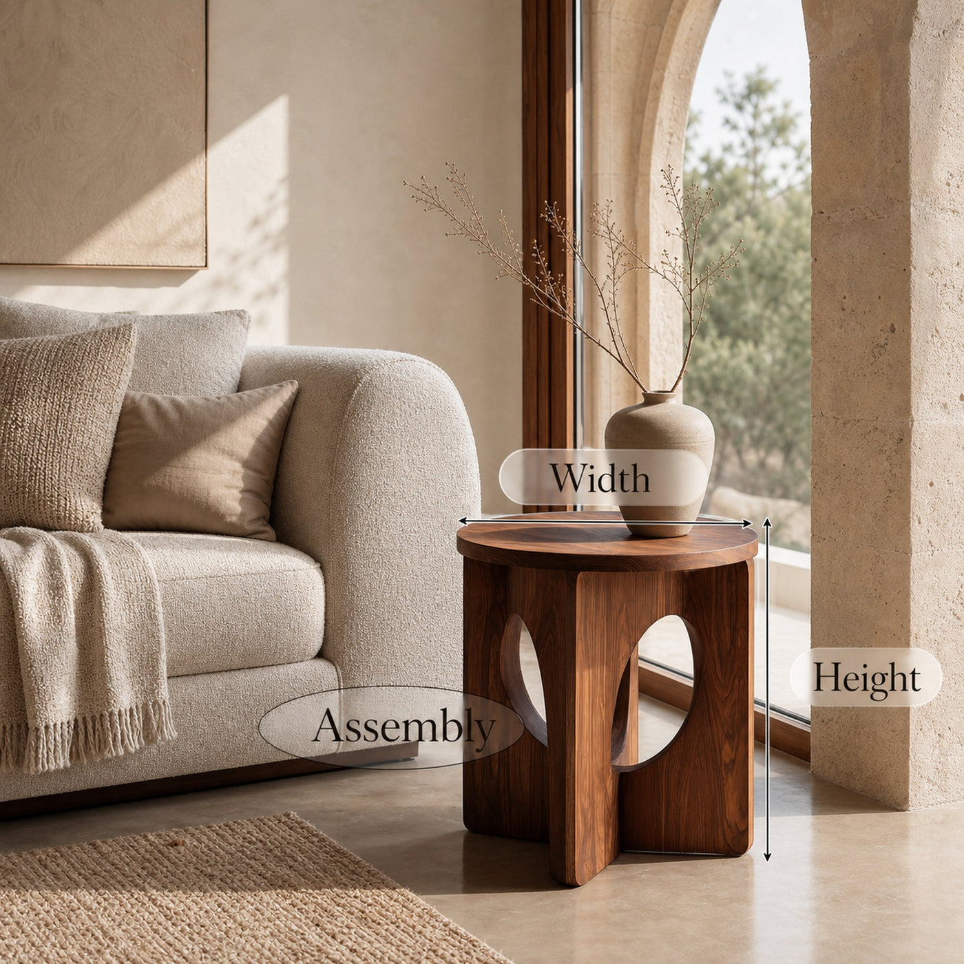 Contemporary Natural Wood Round Side Table For Living Furniture - product view 8