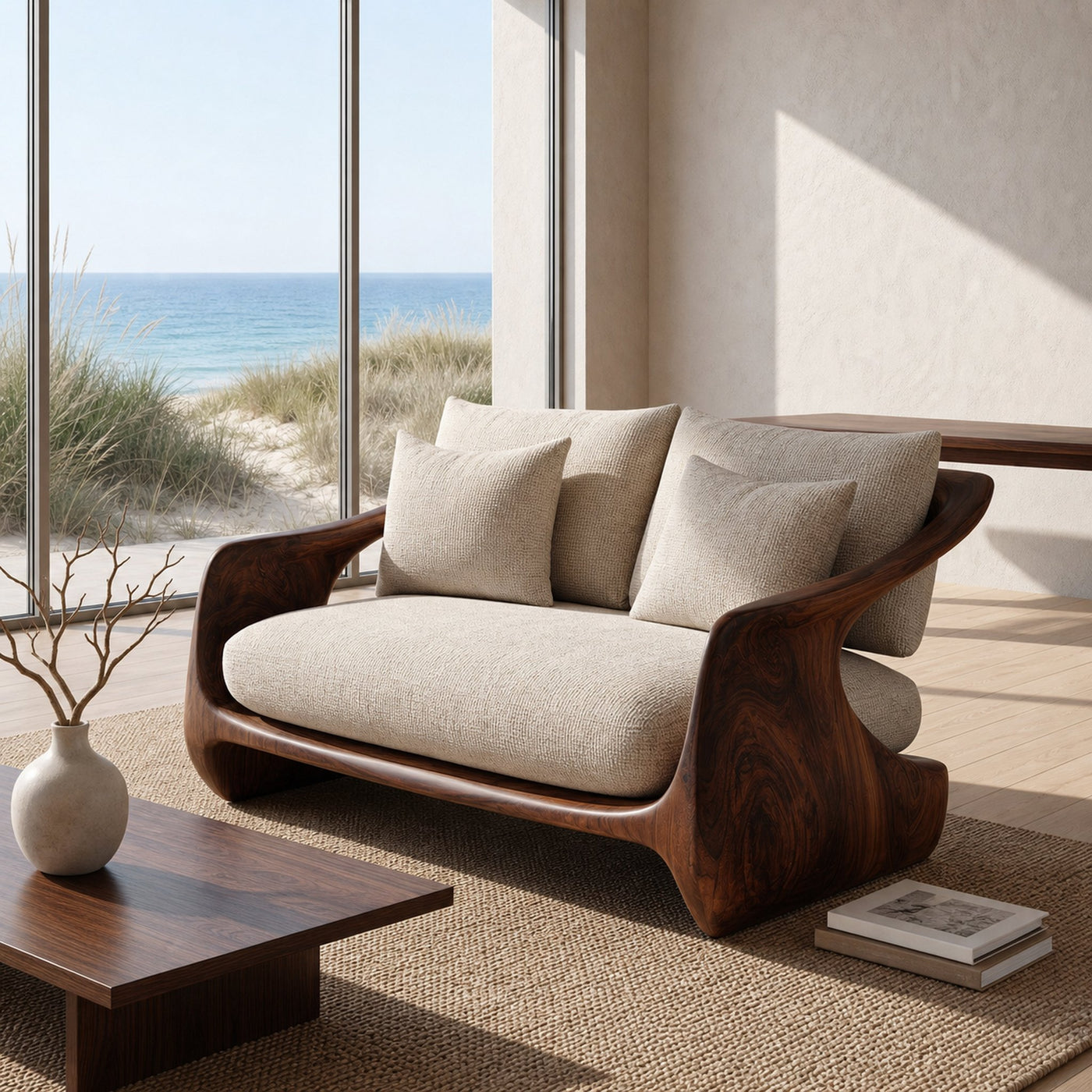 Contemporary Natural Wood Sofa For Modern Minimalist Home - product view 7