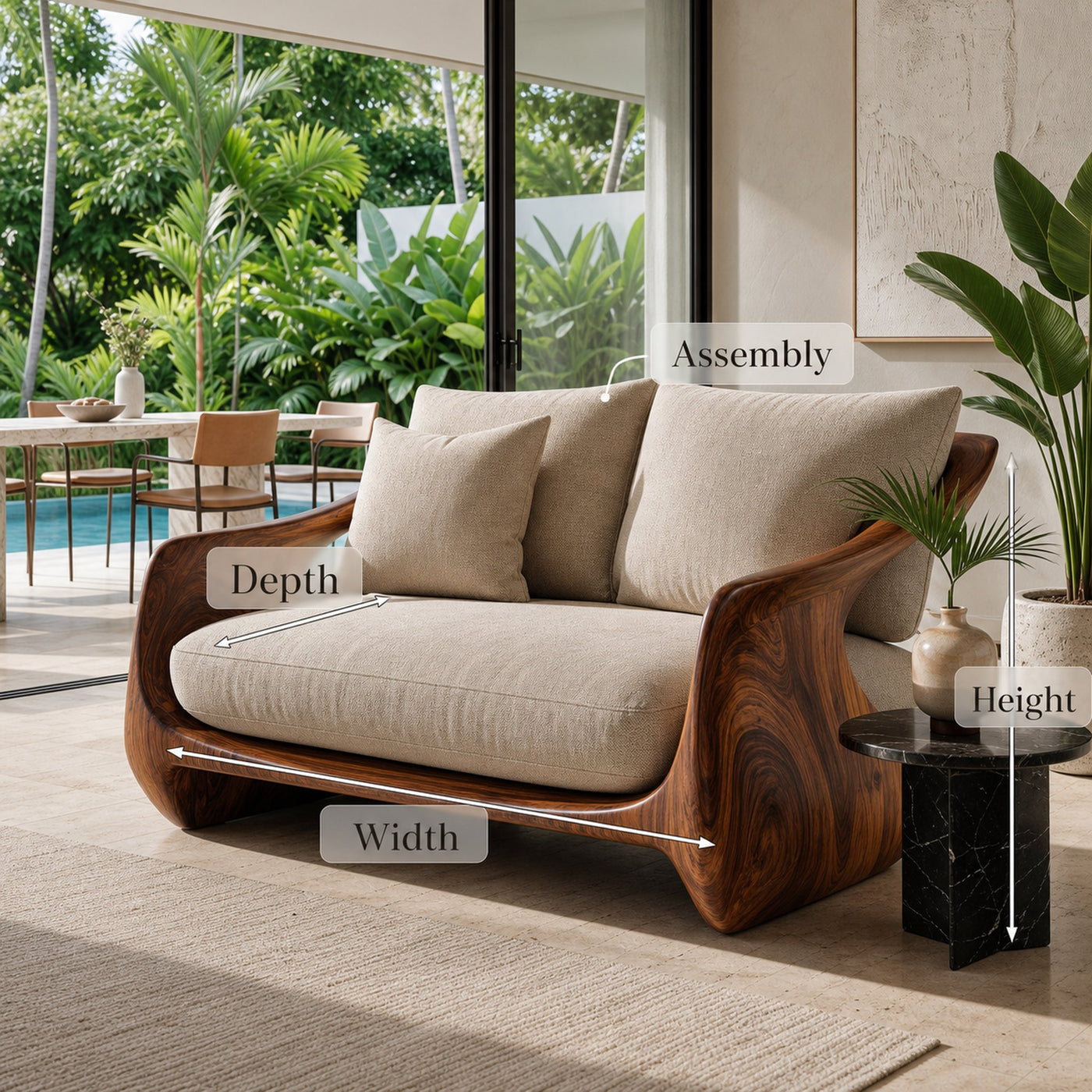 Contemporary Natural Wood Sofa For Modern Minimalist Home - product view 8