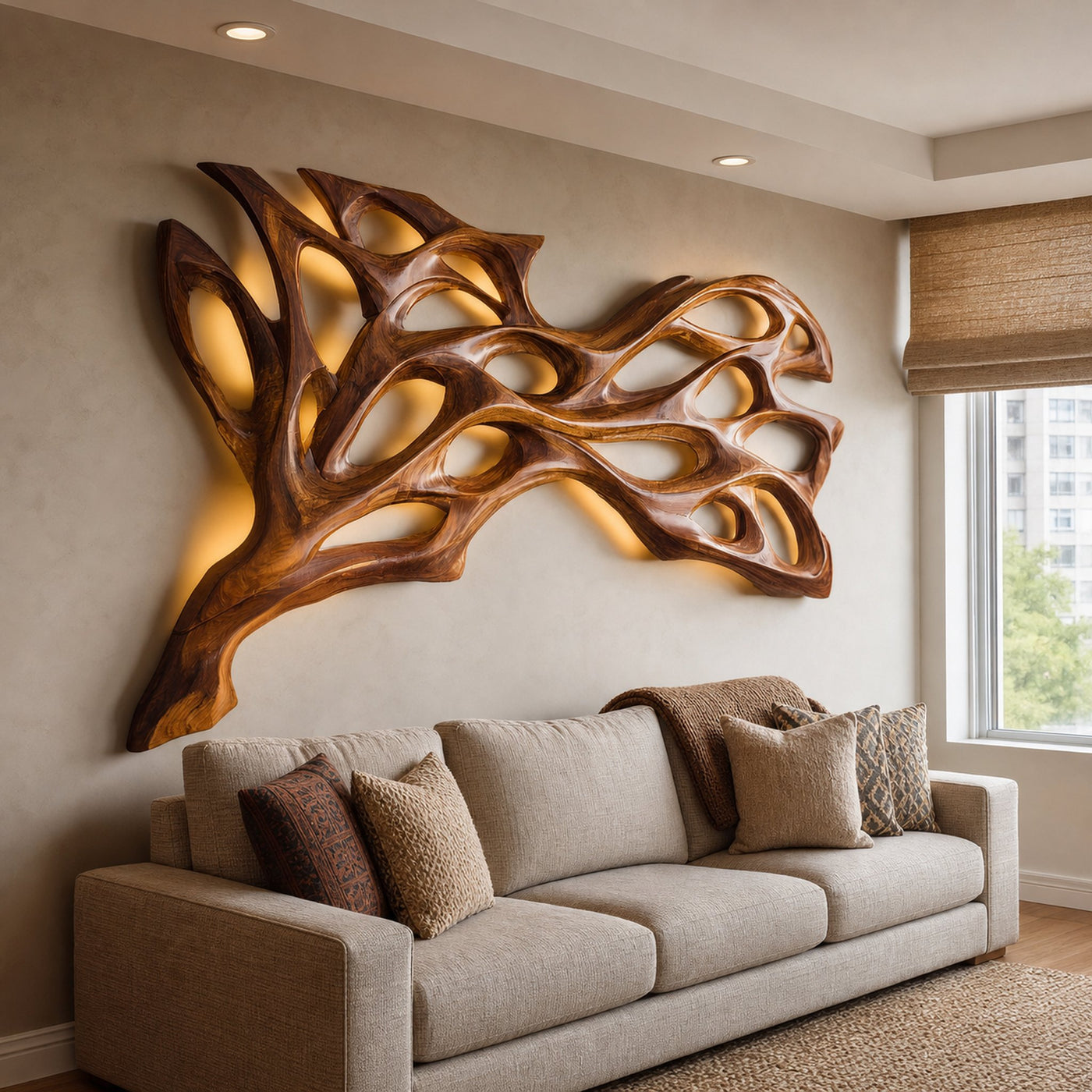 Contemporary Natural Wood Wall Art For Modern Home