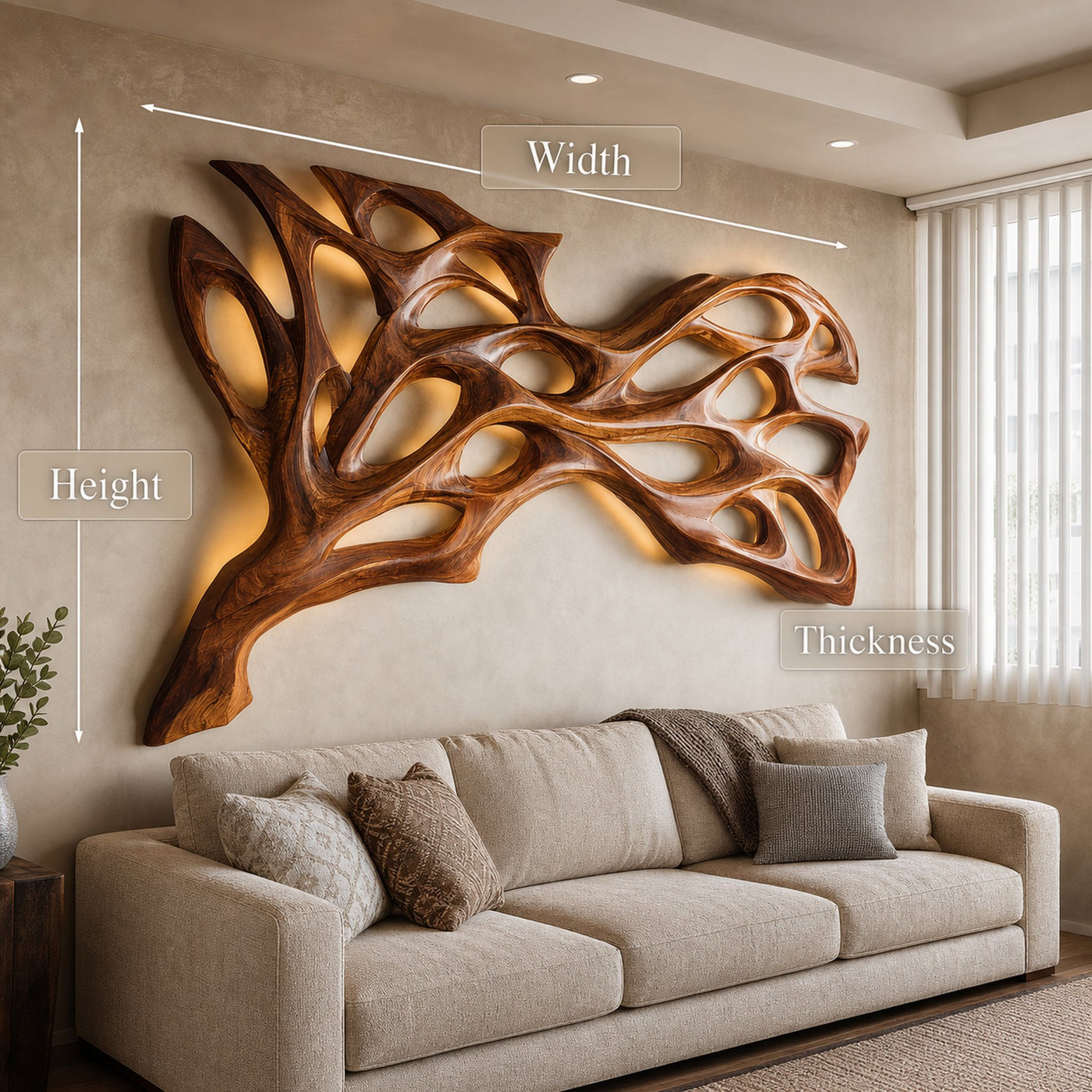 Contemporary Natural Wood Wall Art For Modern Home - product view 8