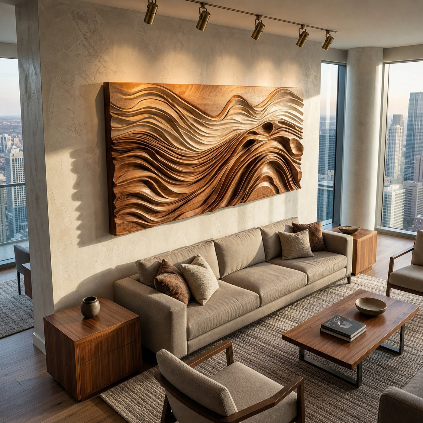 Contemporary Natural Wood Wall Art For Wall Decor - product view 2