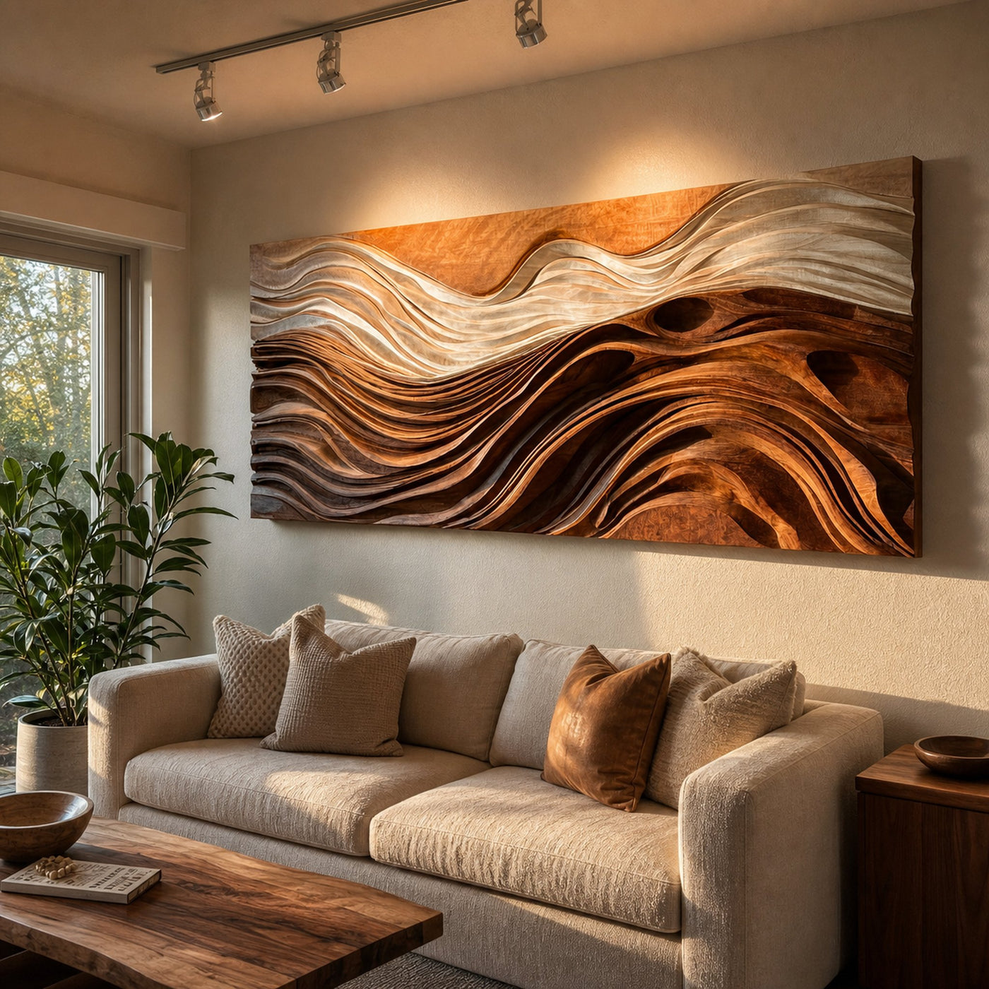 Contemporary Natural Wood Wall Art For Wall Decor - product view 6