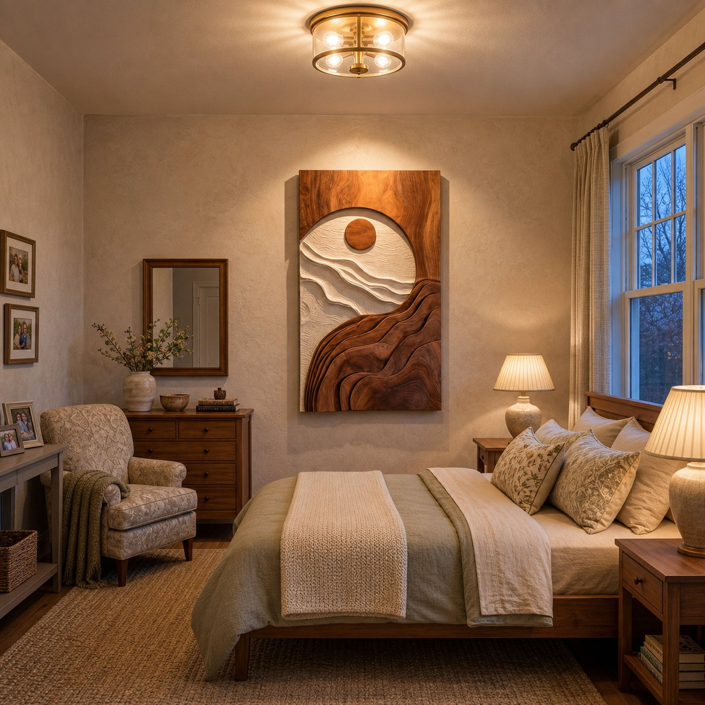 Contemporary Natural Wood Wave Wall Art For Interior Decor - product view 2