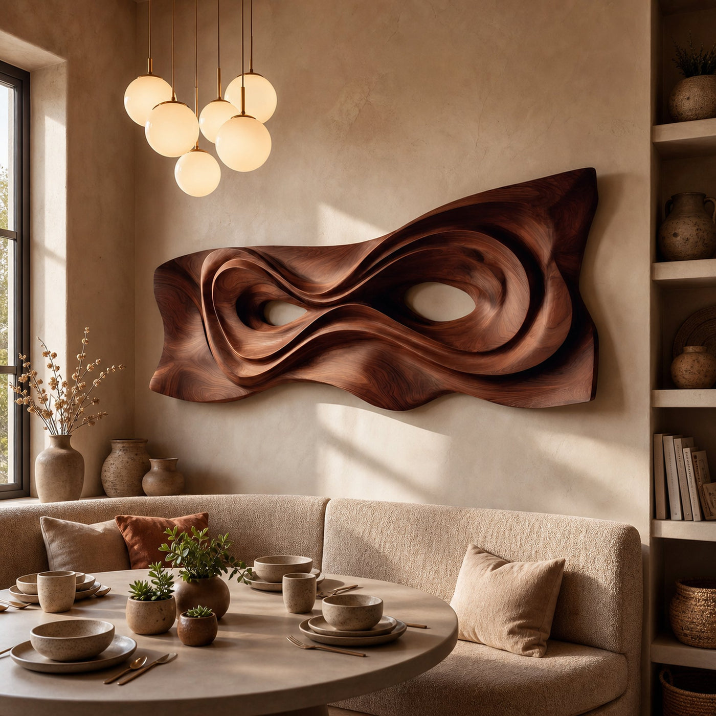 Contemporary Organic Wall Art Panel For Bedroom Space