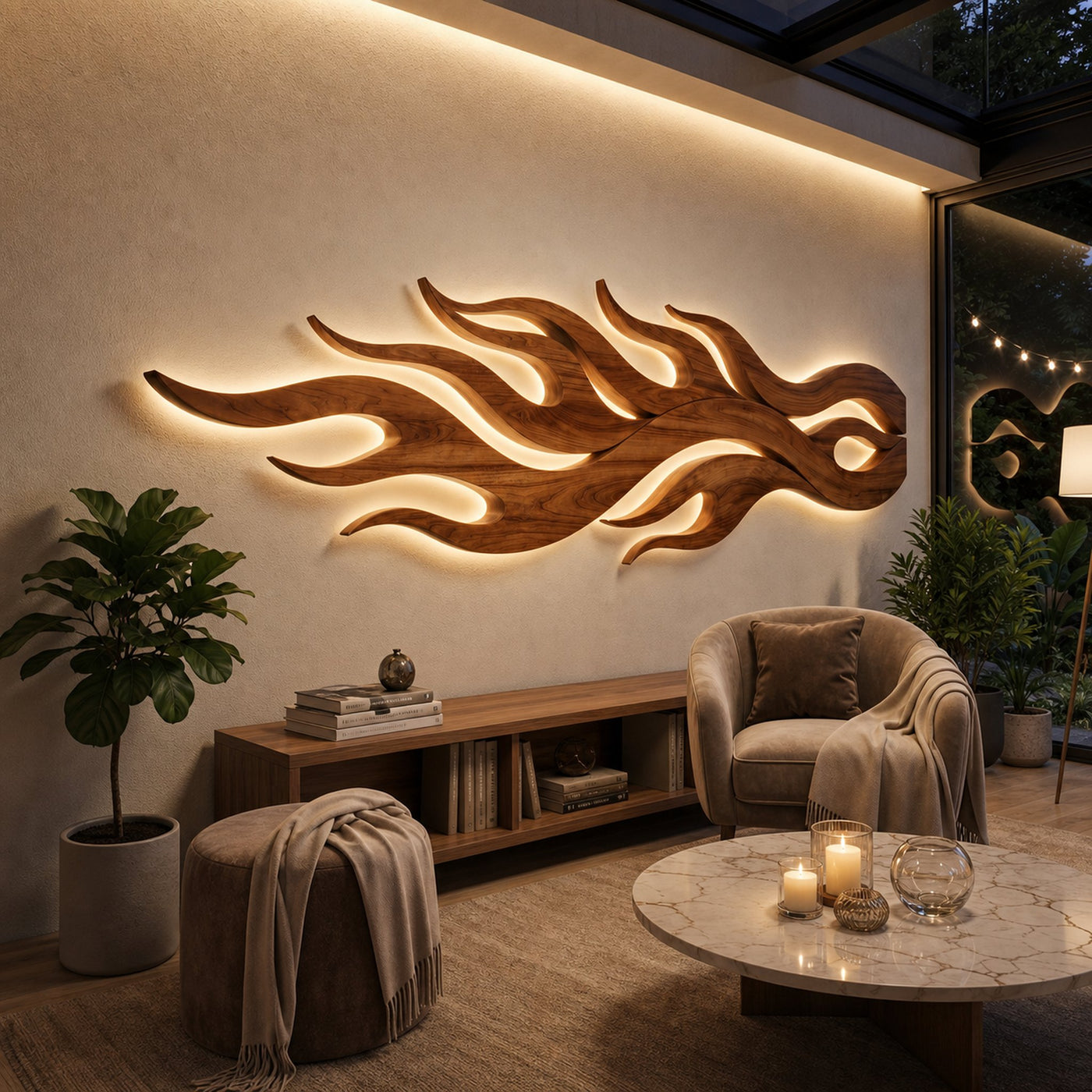 Contemporary Organic Wall Panel For Entryway Interior Space