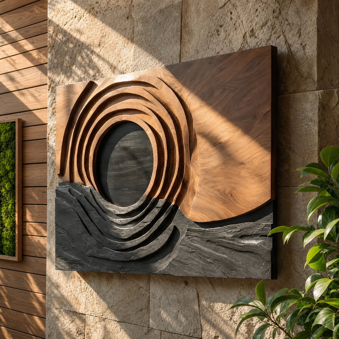 Contemporary Organic Wall Sculpture For Dining Area Accent