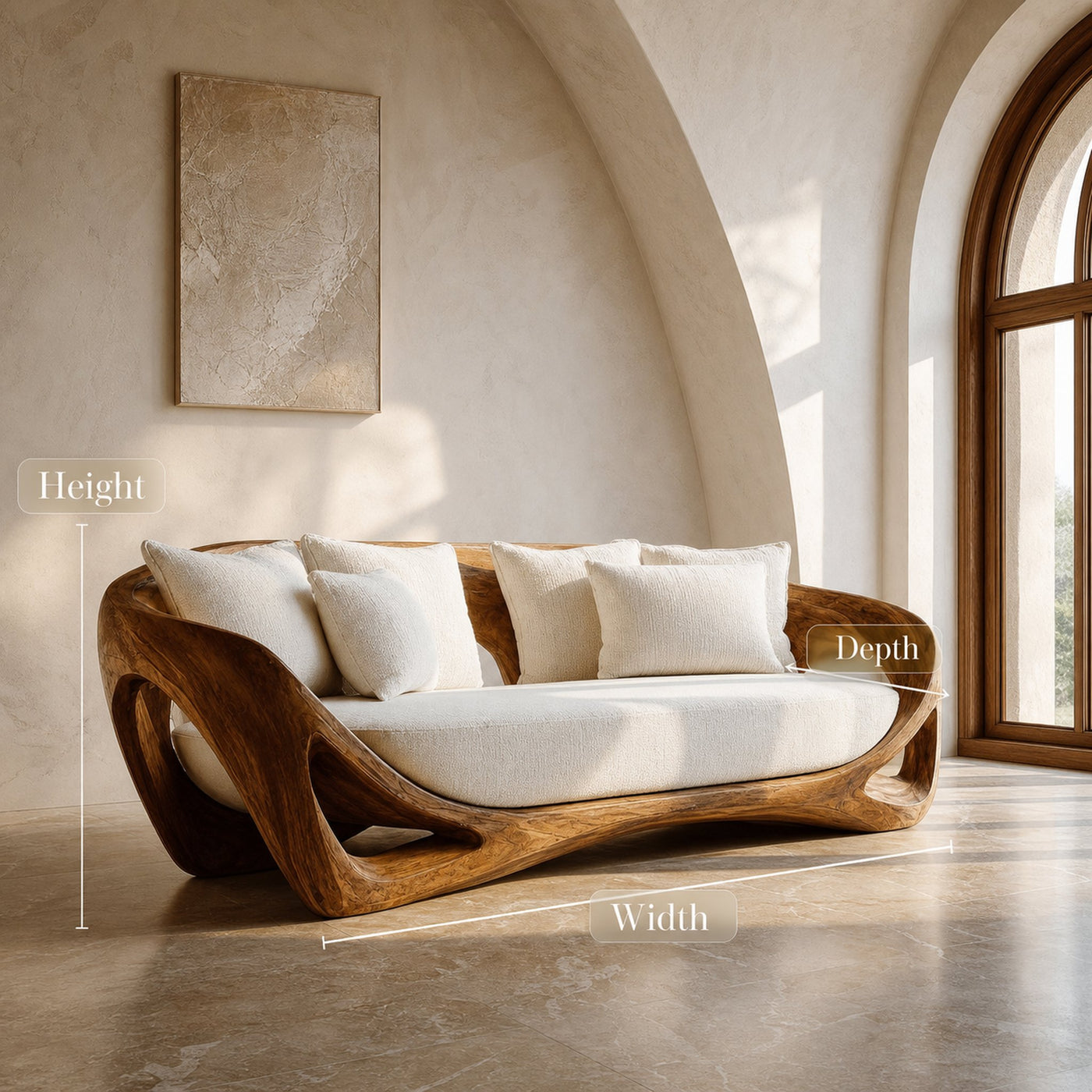 Contemporary Organic Wood Sofa For Living Room - product view 8