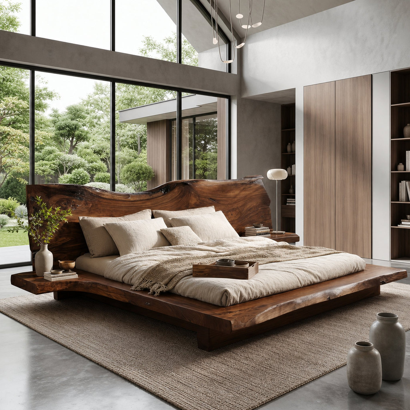 Contemporary Platform Bed Frame With Solid Wood Headboard For Bedroom - product view 7