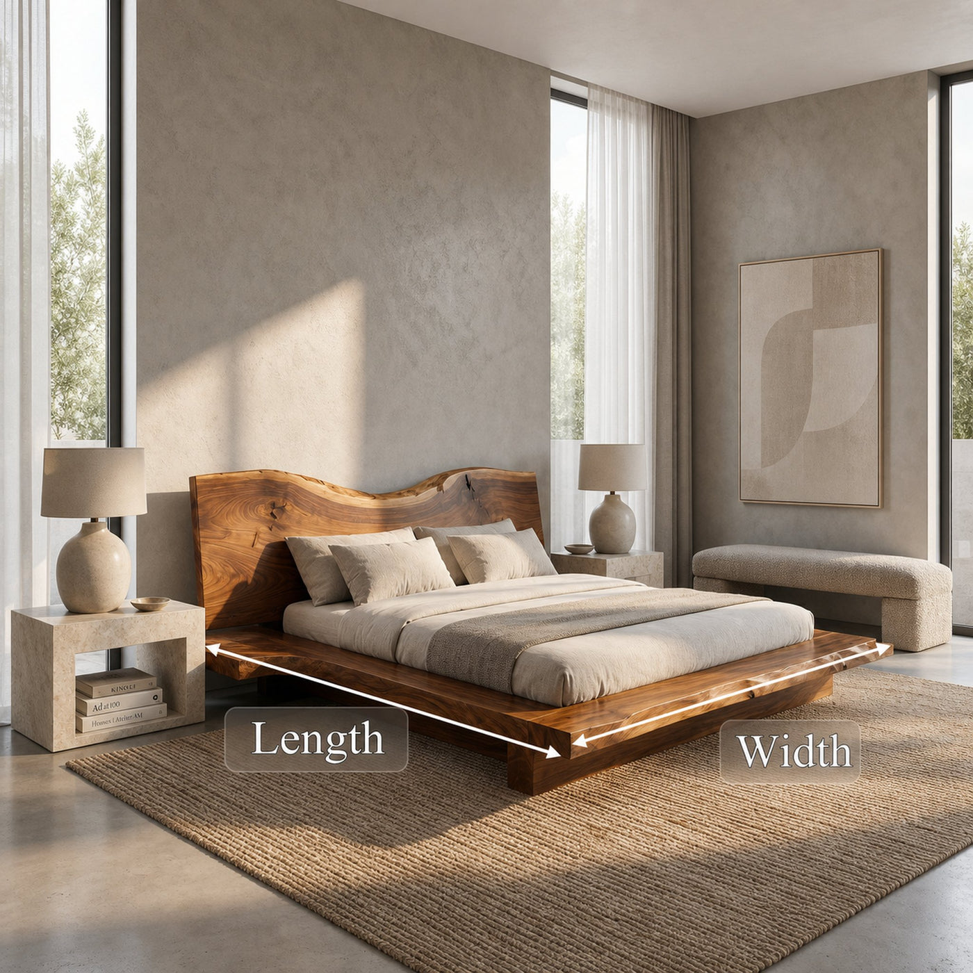 Contemporary Platform Bed Frame With Solid Wood Headboard For Bedroom - product view 8