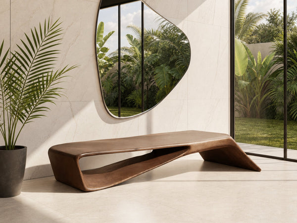 Contemporary Sculptural Bench For Entryway Hallway And Office
