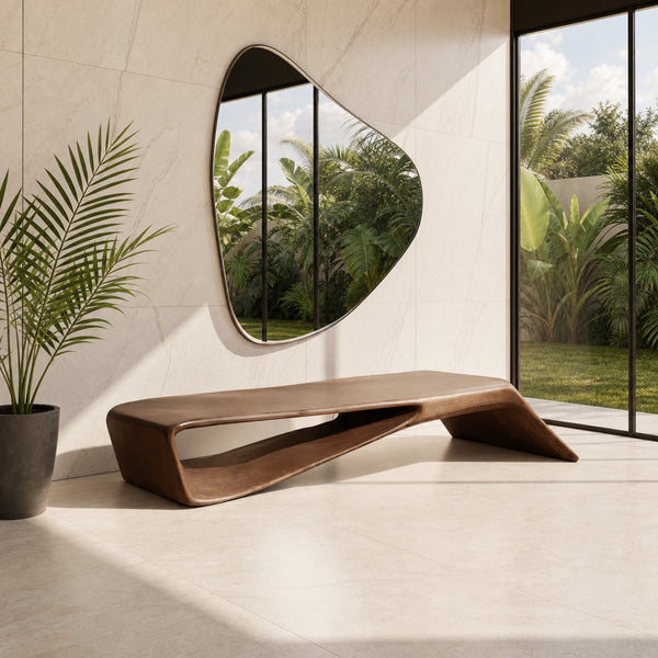 Contemporary Sculptural Bench For Entryway Hallway And Office