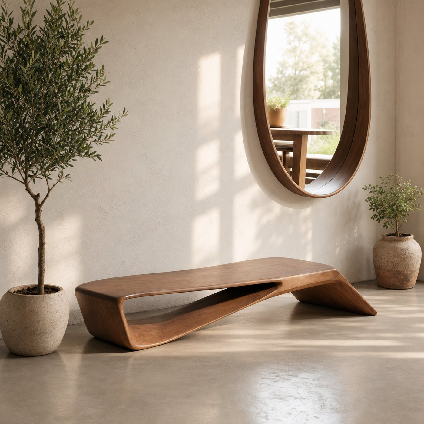 Contemporary Sculptural Bench For Entryway Hallway And Office - product view 6