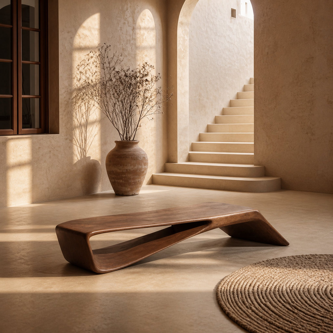 Contemporary Sculptural Bench For Entryway Hallway And Office - product view 7