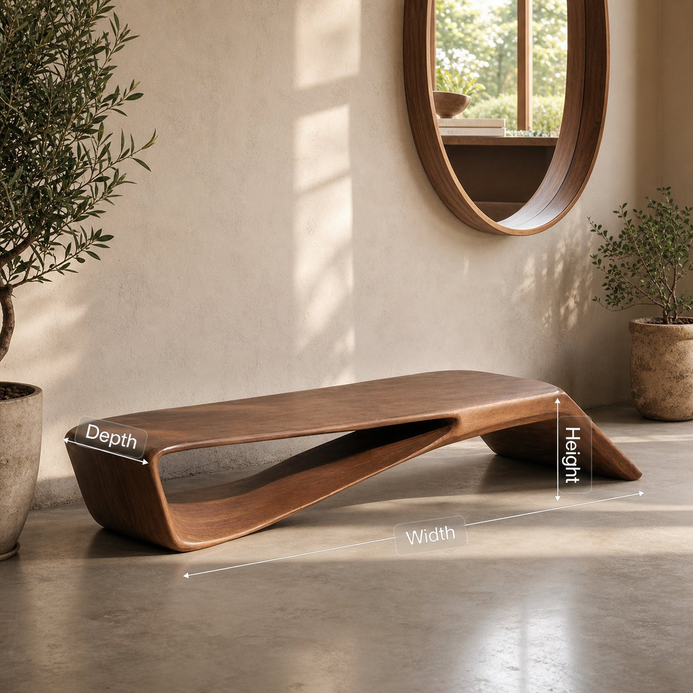 Contemporary Sculptural Bench For Entryway Hallway And Office - product view 8