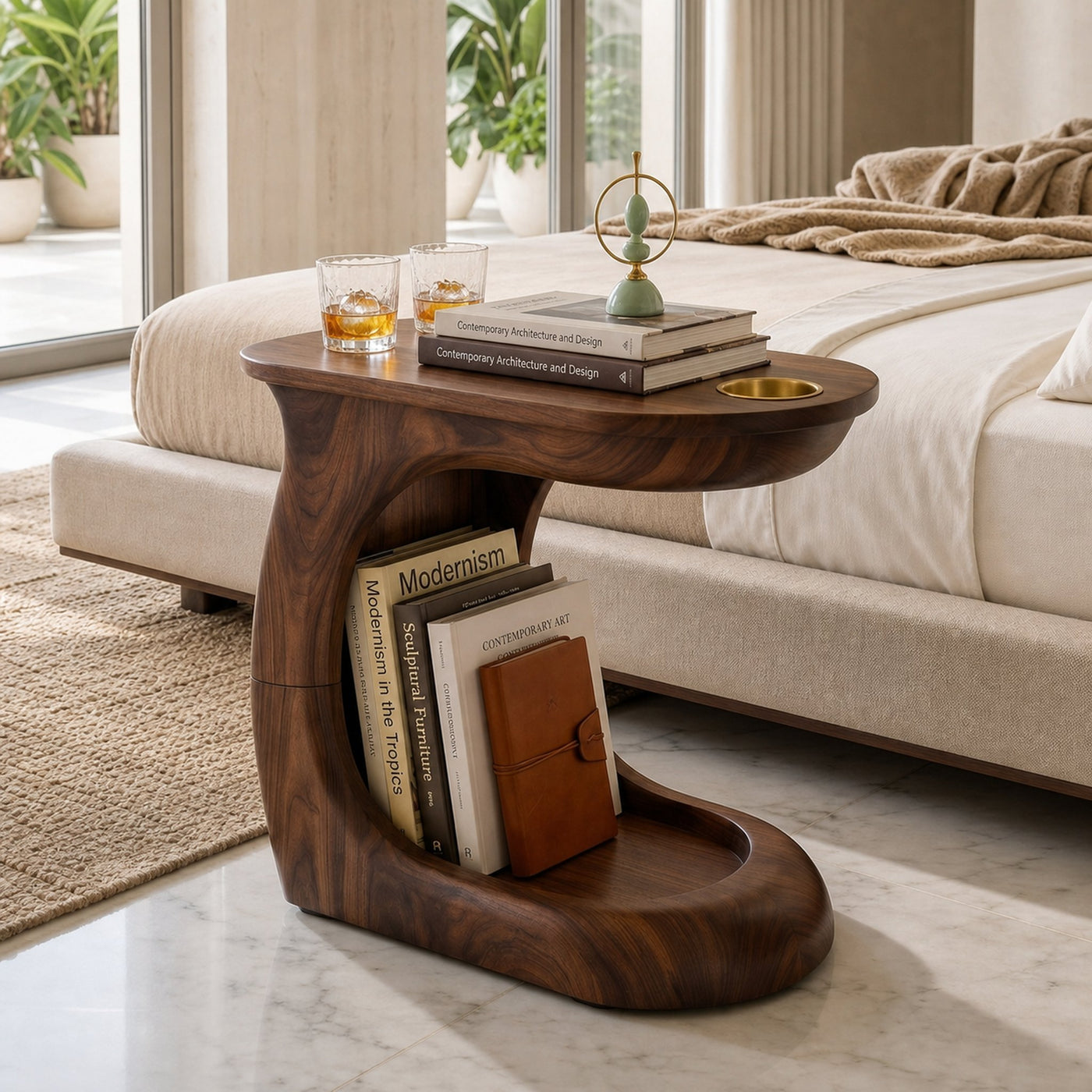 Contemporary Sculptural Side Table For Penthouse Interior Space