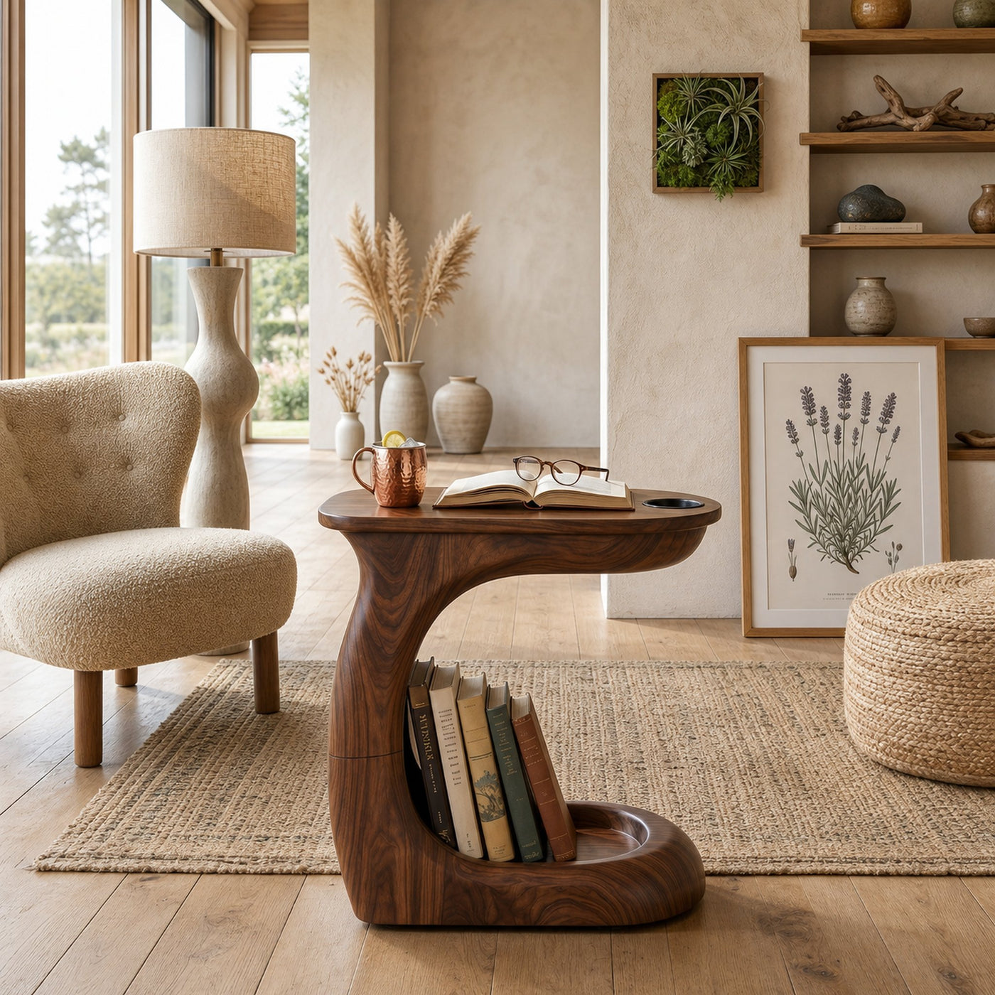 Contemporary Sculptural Side Table For Penthouse Interior Space - product view 6