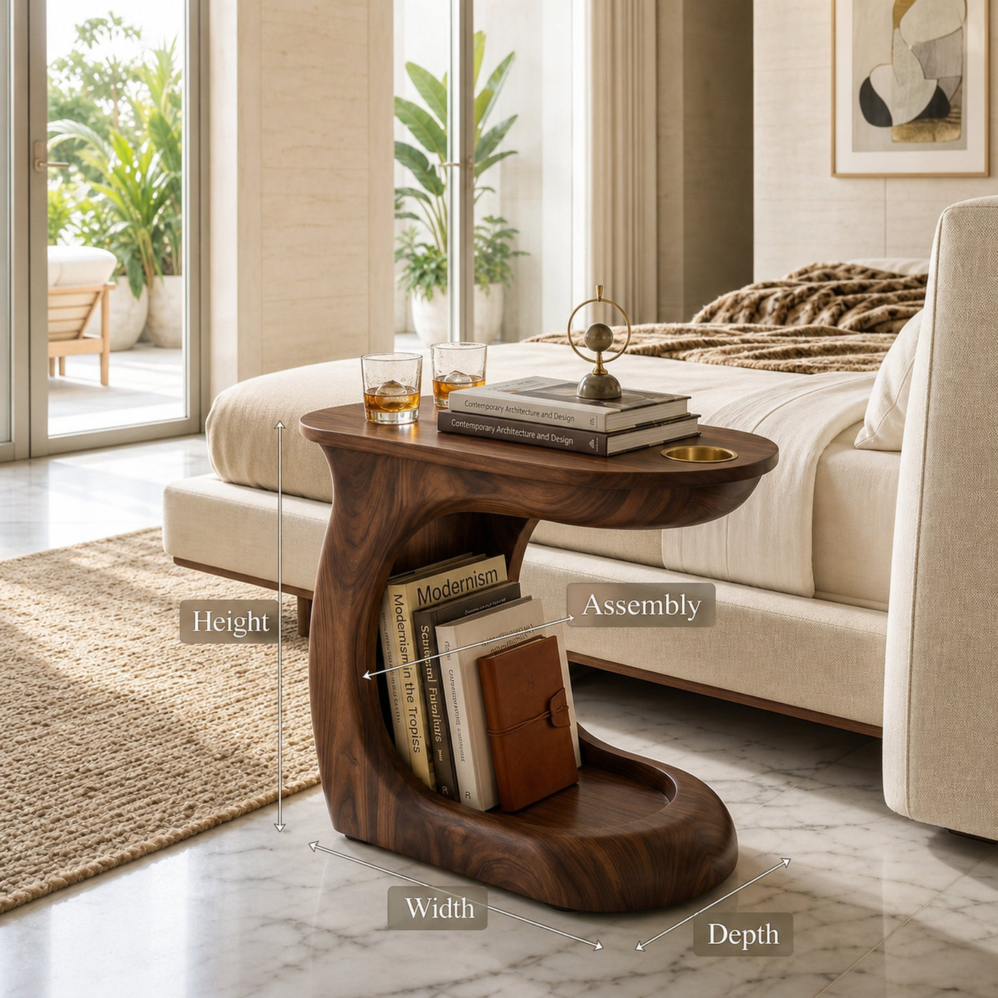 Contemporary Sculptural Side Table For Penthouse Interior Space - product view 8