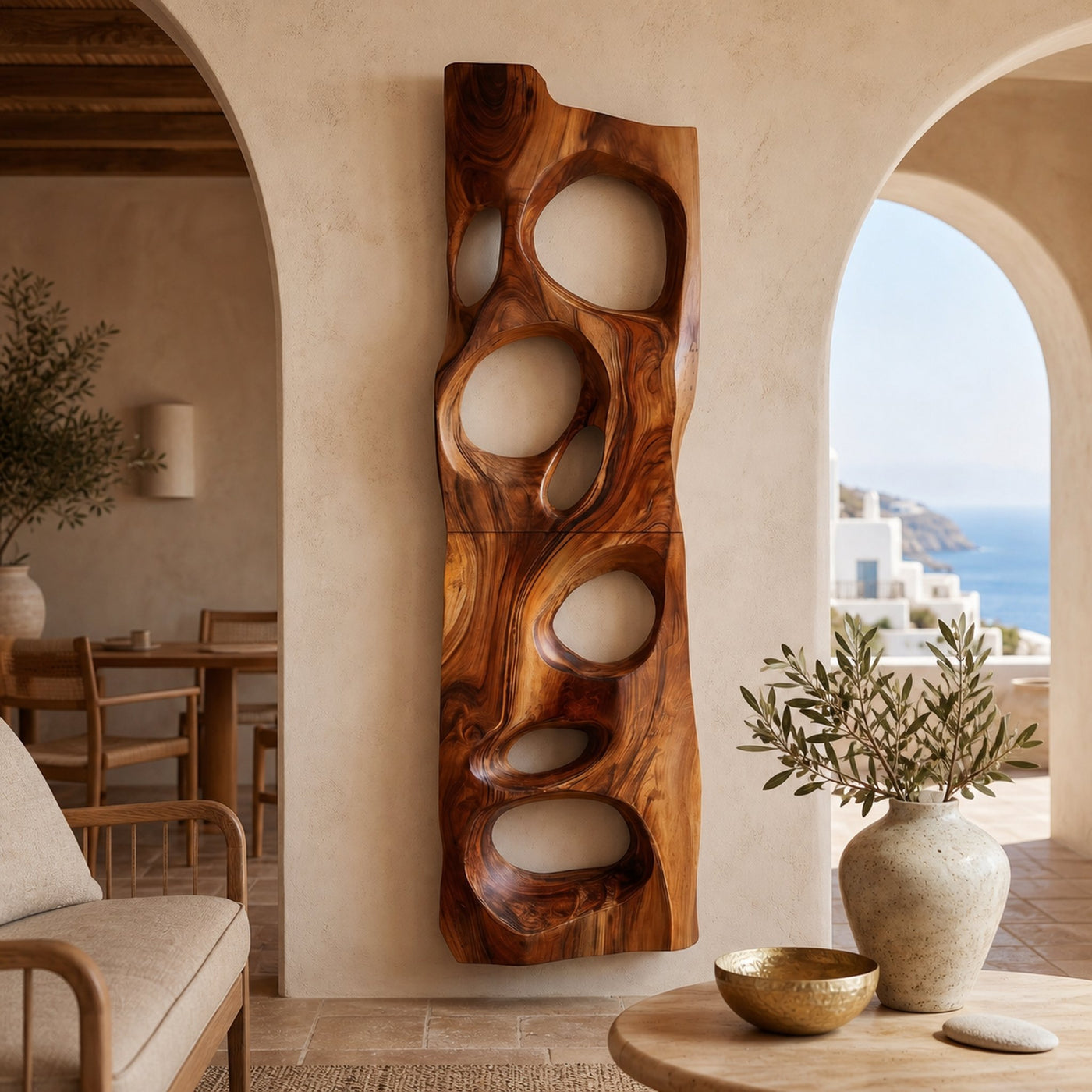 Contemporary Sculptural Wall Shelf For Entryway