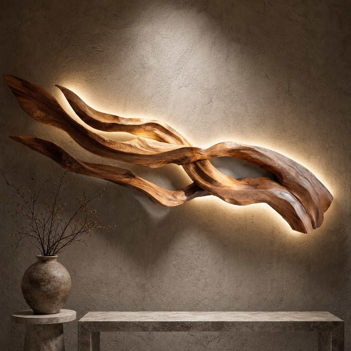 Contemporary Sculptural Wood Wall Art For Home Style - product view 6
