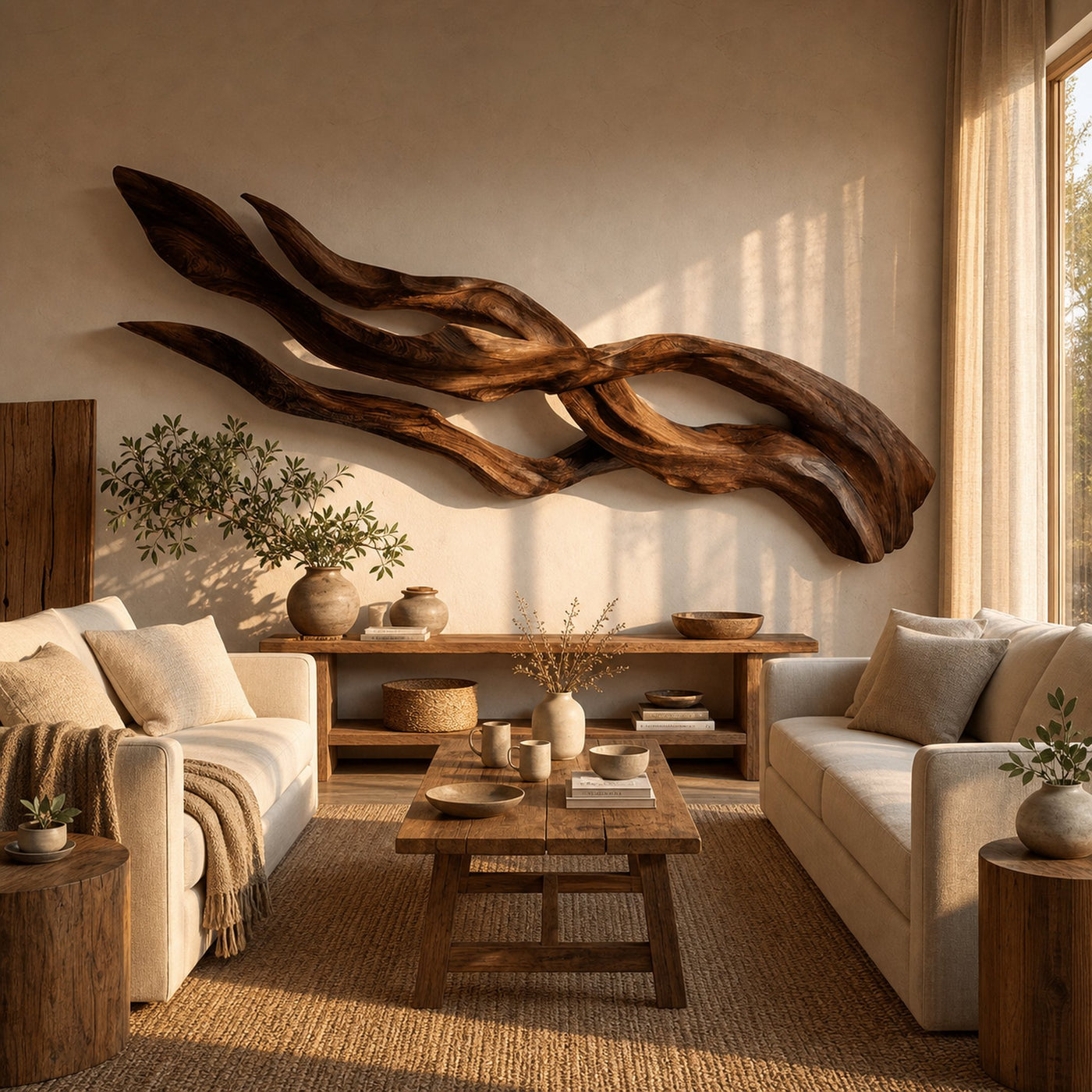 Contemporary Sculptural Wood Wall Art For Home Style - product view 7