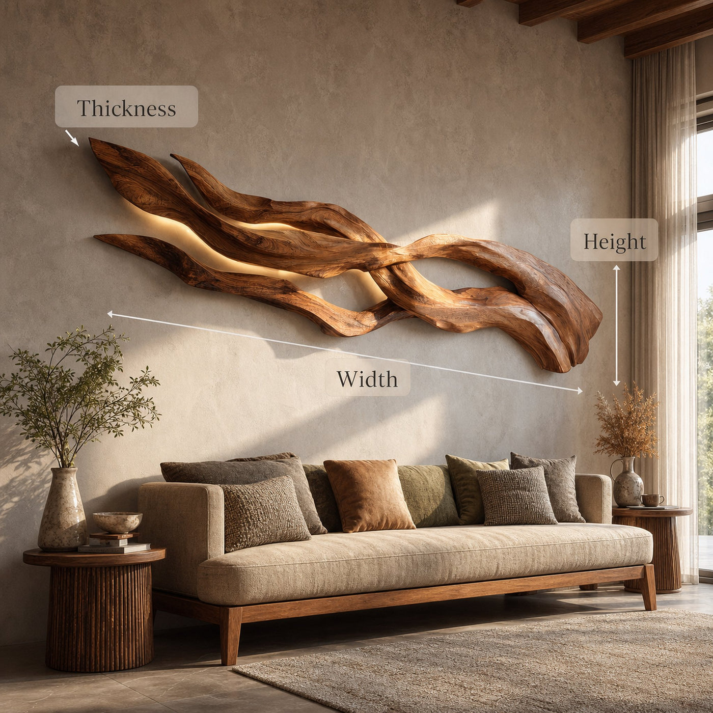 Contemporary Sculptural Wood Wall Art For Home Style - product view 8