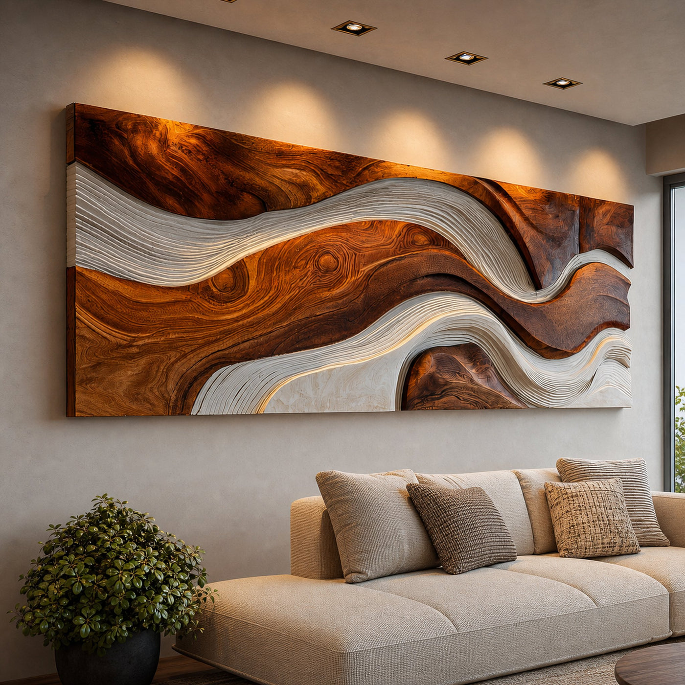 Contemporary Sculpture Wooden Wall Art For Living Room - product view 6