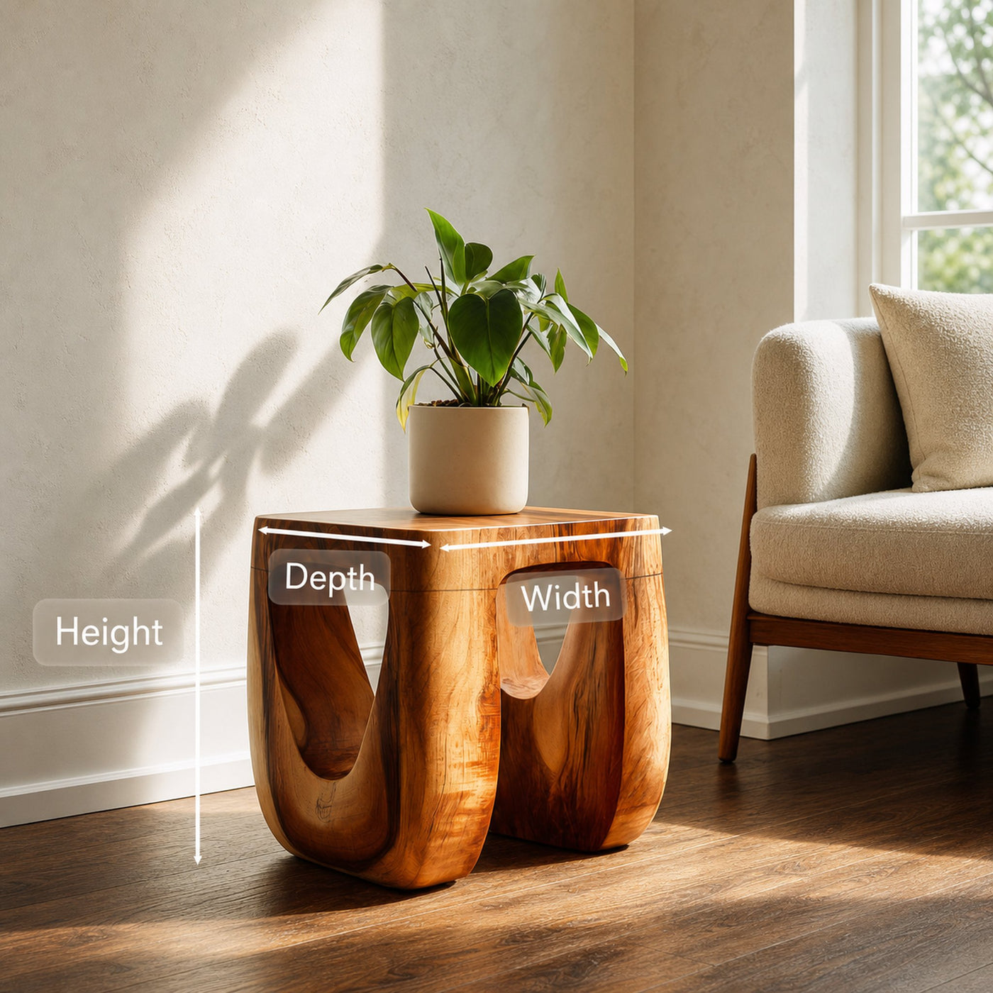 Contemporary Side Table Unique Base Design For Living Decor - product view 6