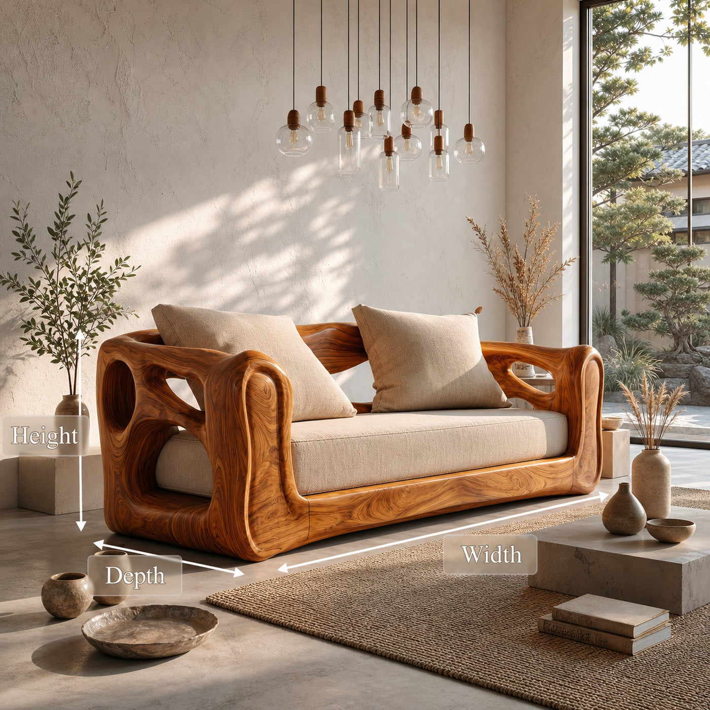 Contemporary Sofa Frame With Organic Flowing Wood Design For Living Room - product view 8