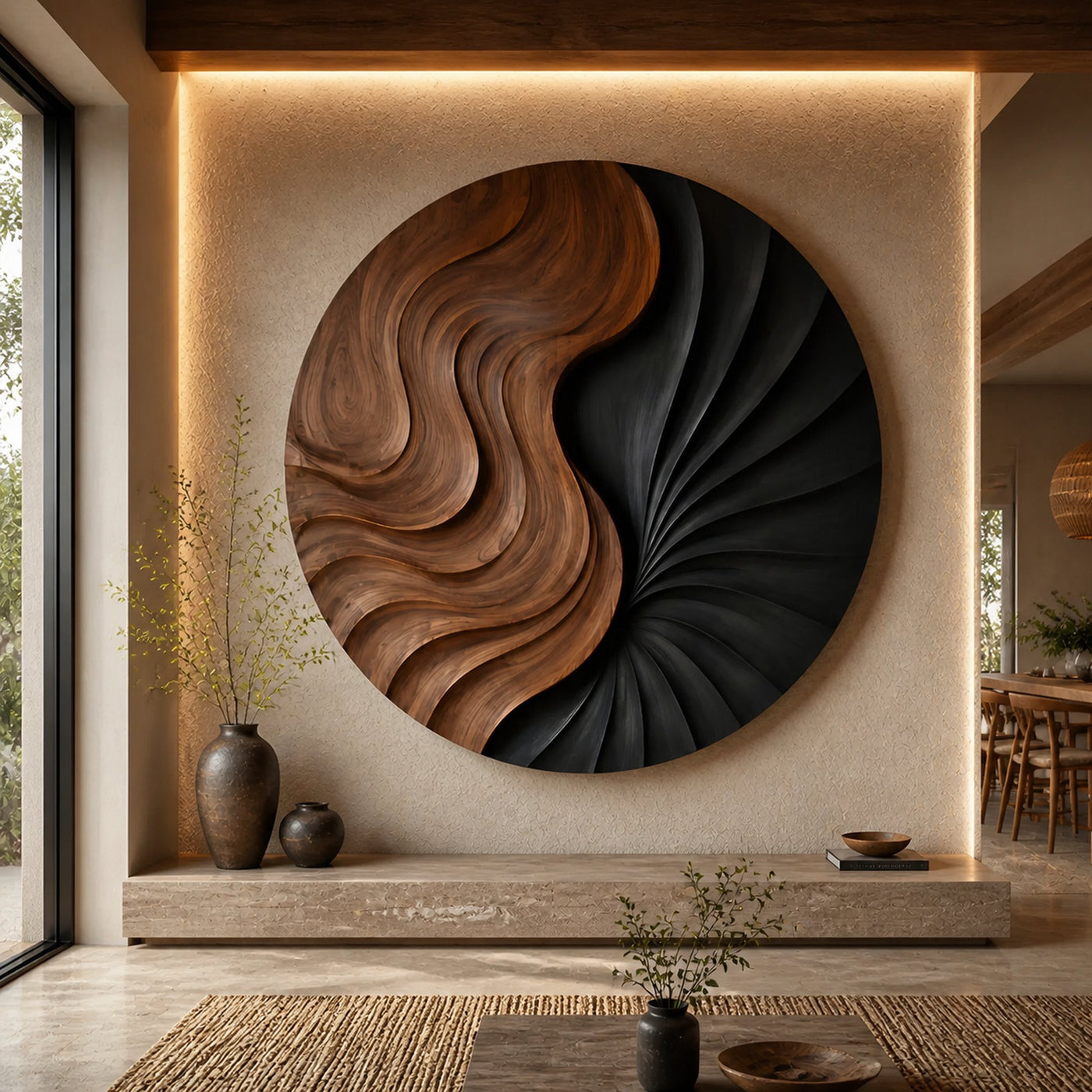 Contemporary Statement Wall Art For Open Living Interior