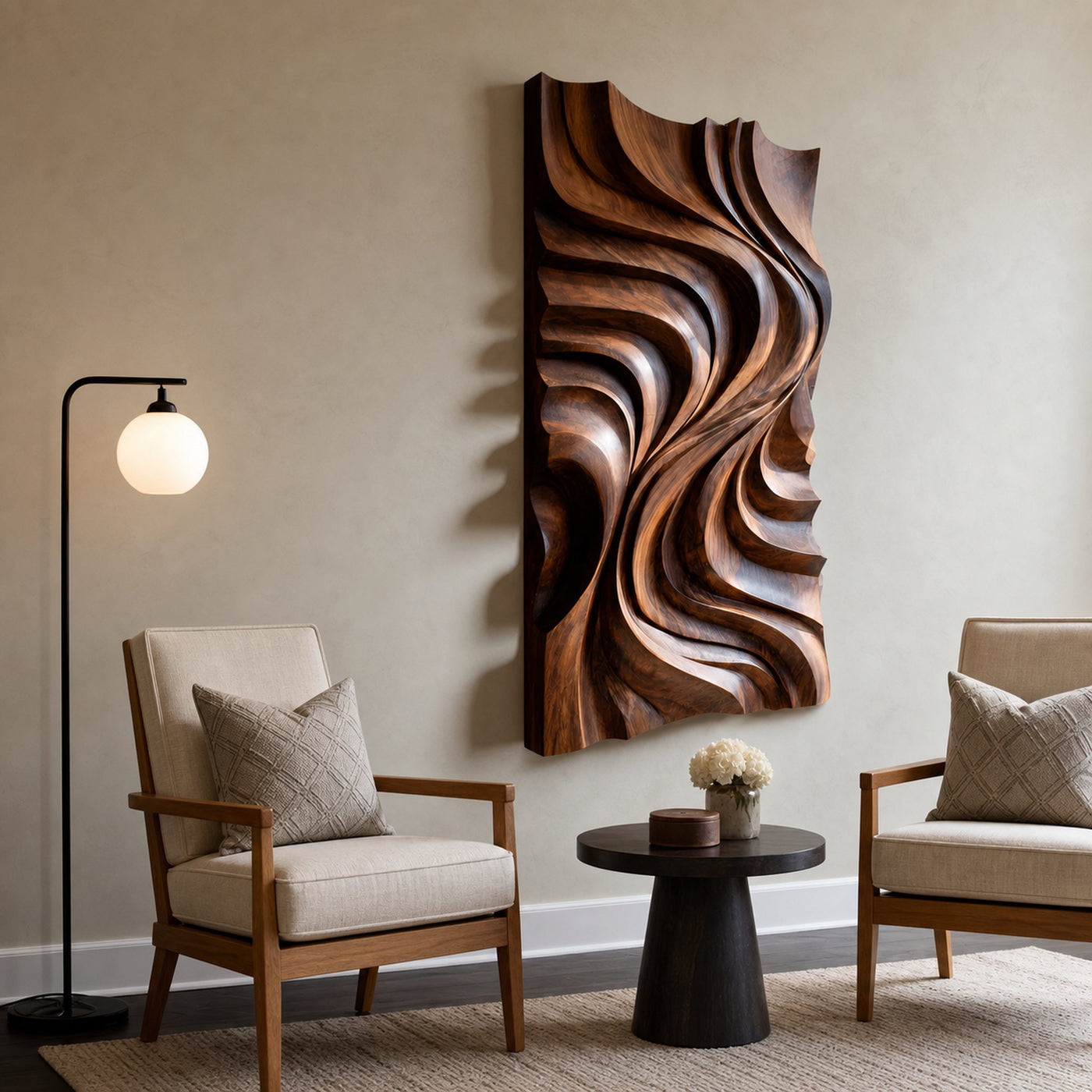 Contemporary Wall Art Piece Large Carved For Home Decor - product view 2