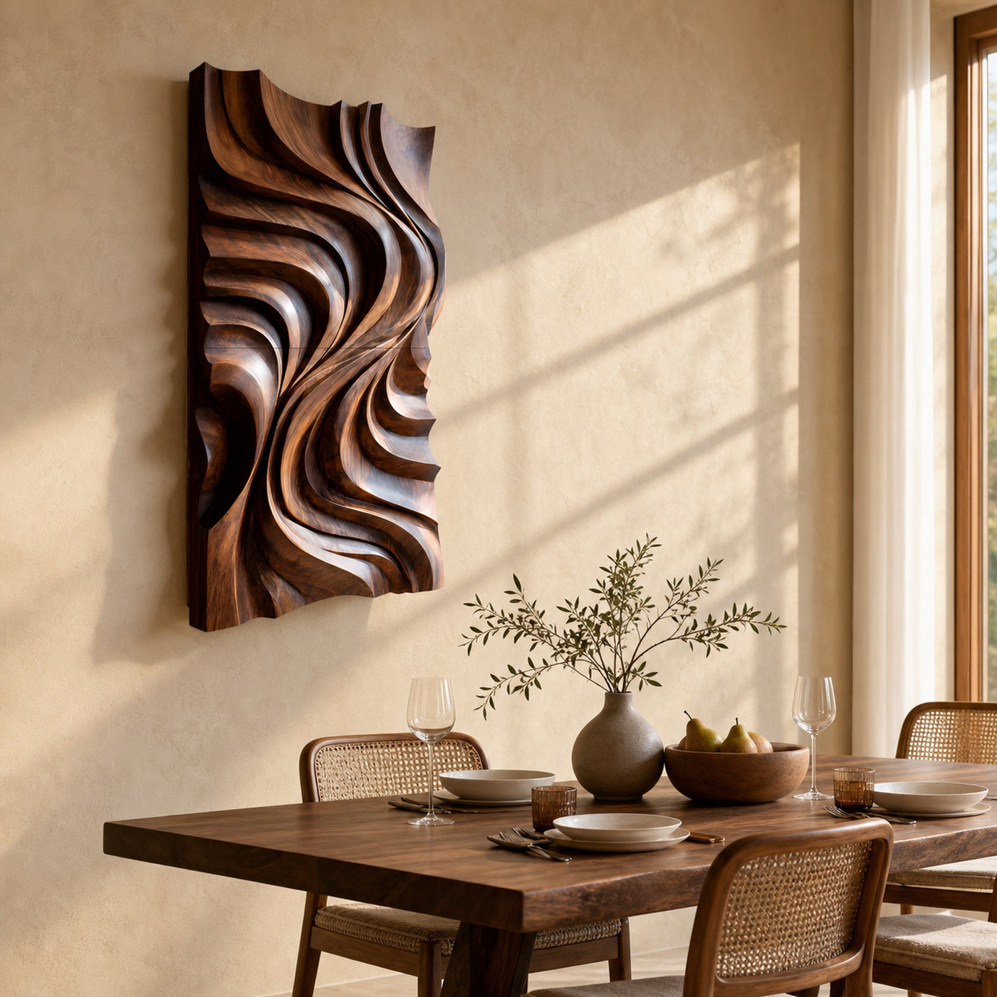 Contemporary Wall Art Piece Large Carved For Home Decor - product view 3